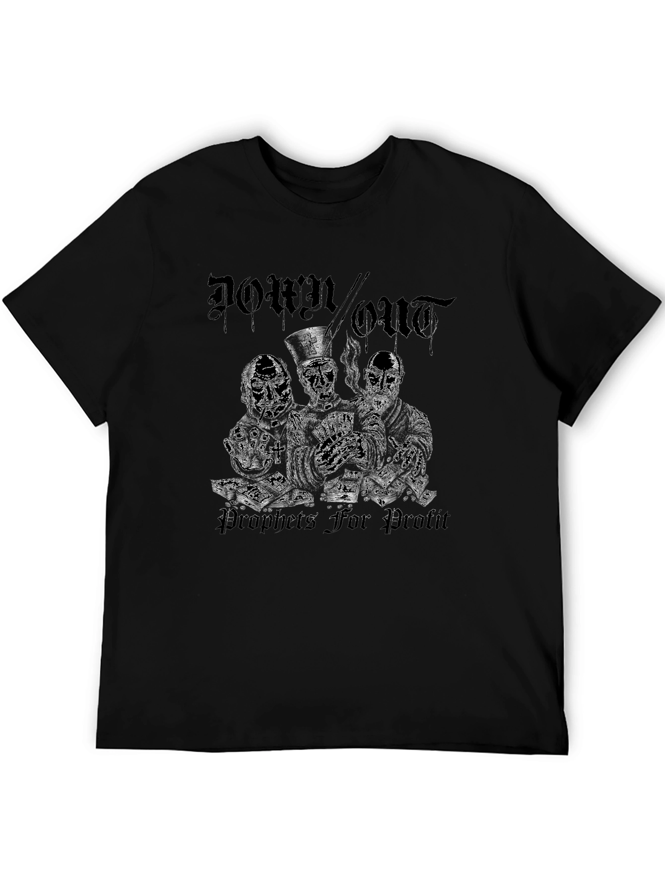 Black Down Out Band Graphic Tee view 5