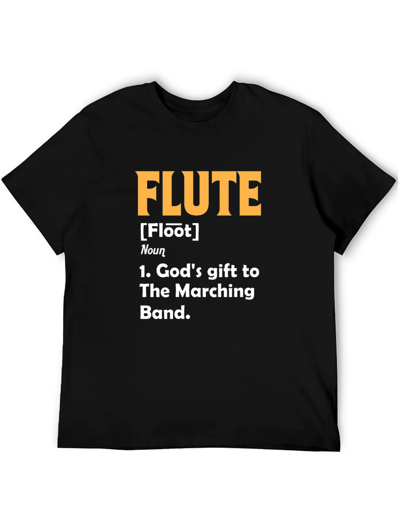 Black Flute Definition T-Shirt - Marching Band Musician Tee view 5
