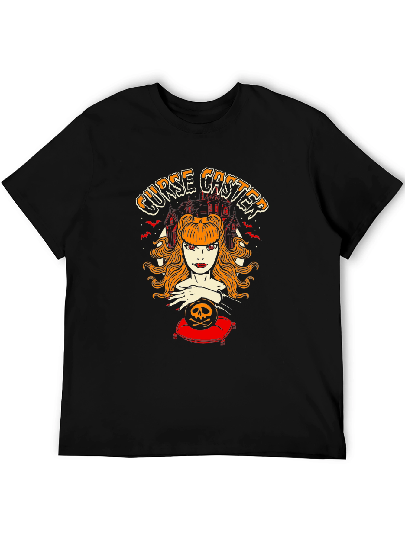 Black Curse Caster Graphic T-Shirt - Halloween Witch Tee view 5