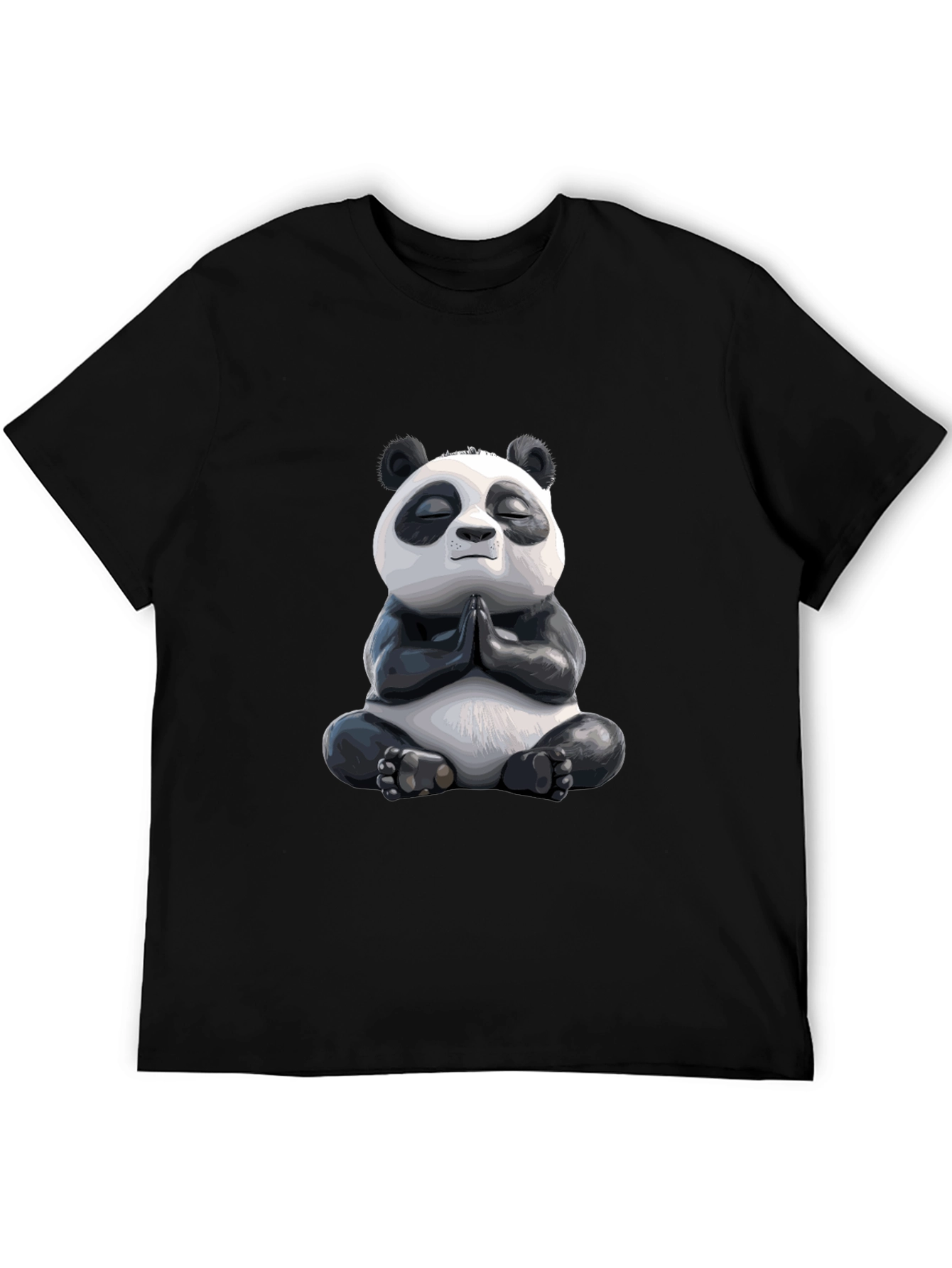 Black Meditating Panda Graphic Tee - Zen Vibes view 5