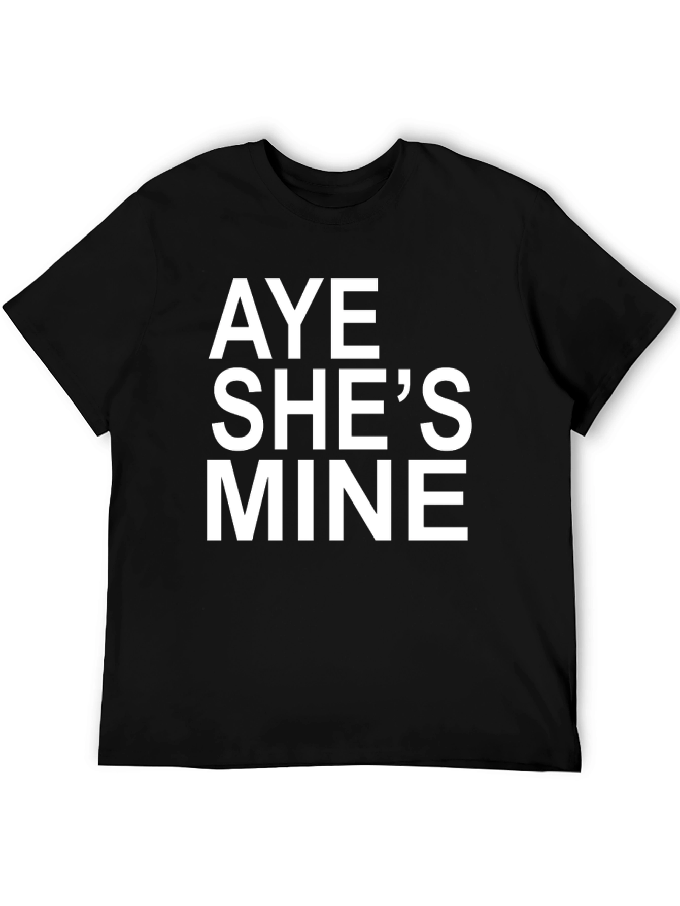 Black Aye She's Mine Graphic Tee - Black Cotton Shirt view 5