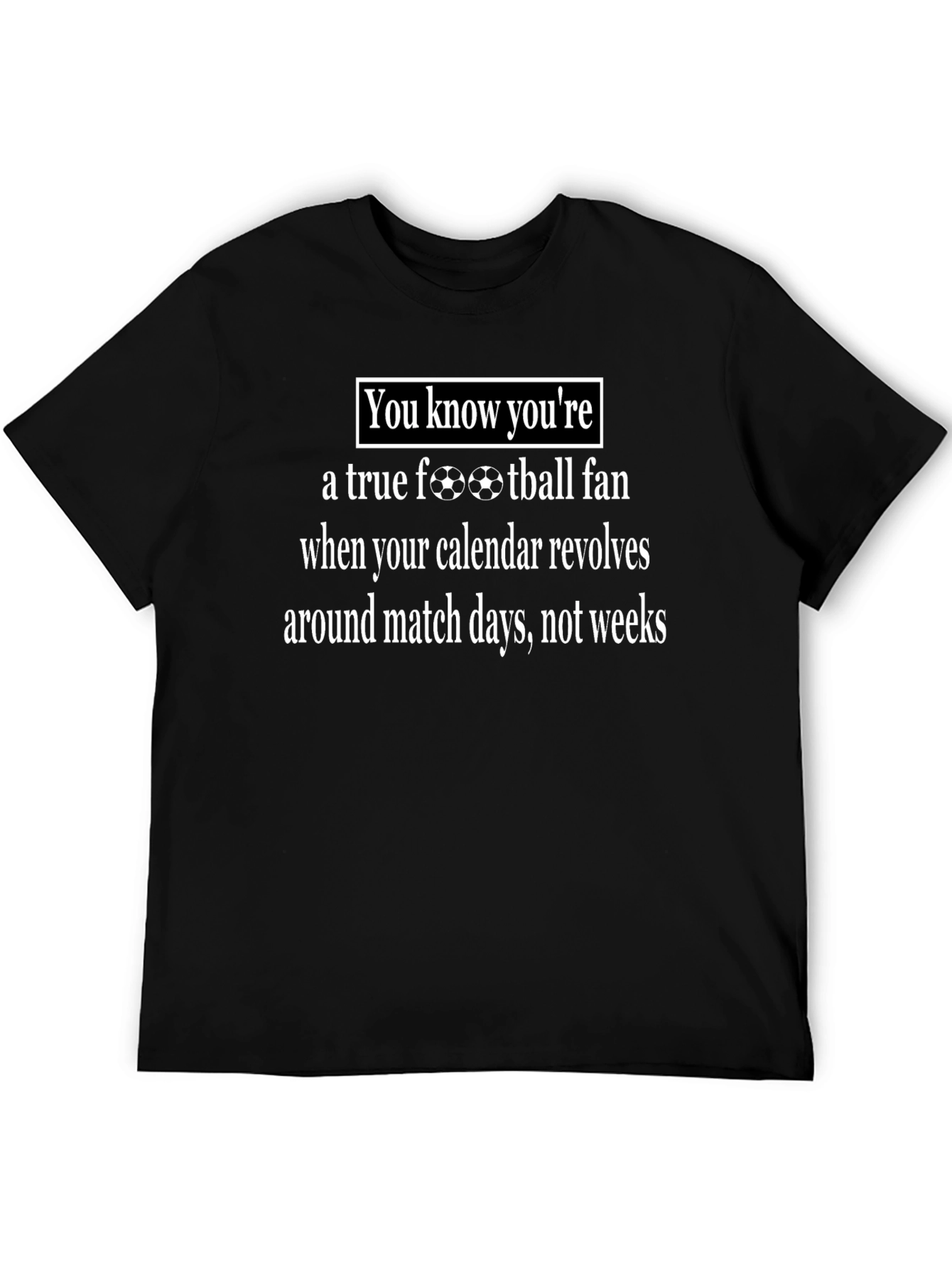 Black True Football Fan Black T-Shirt view 5