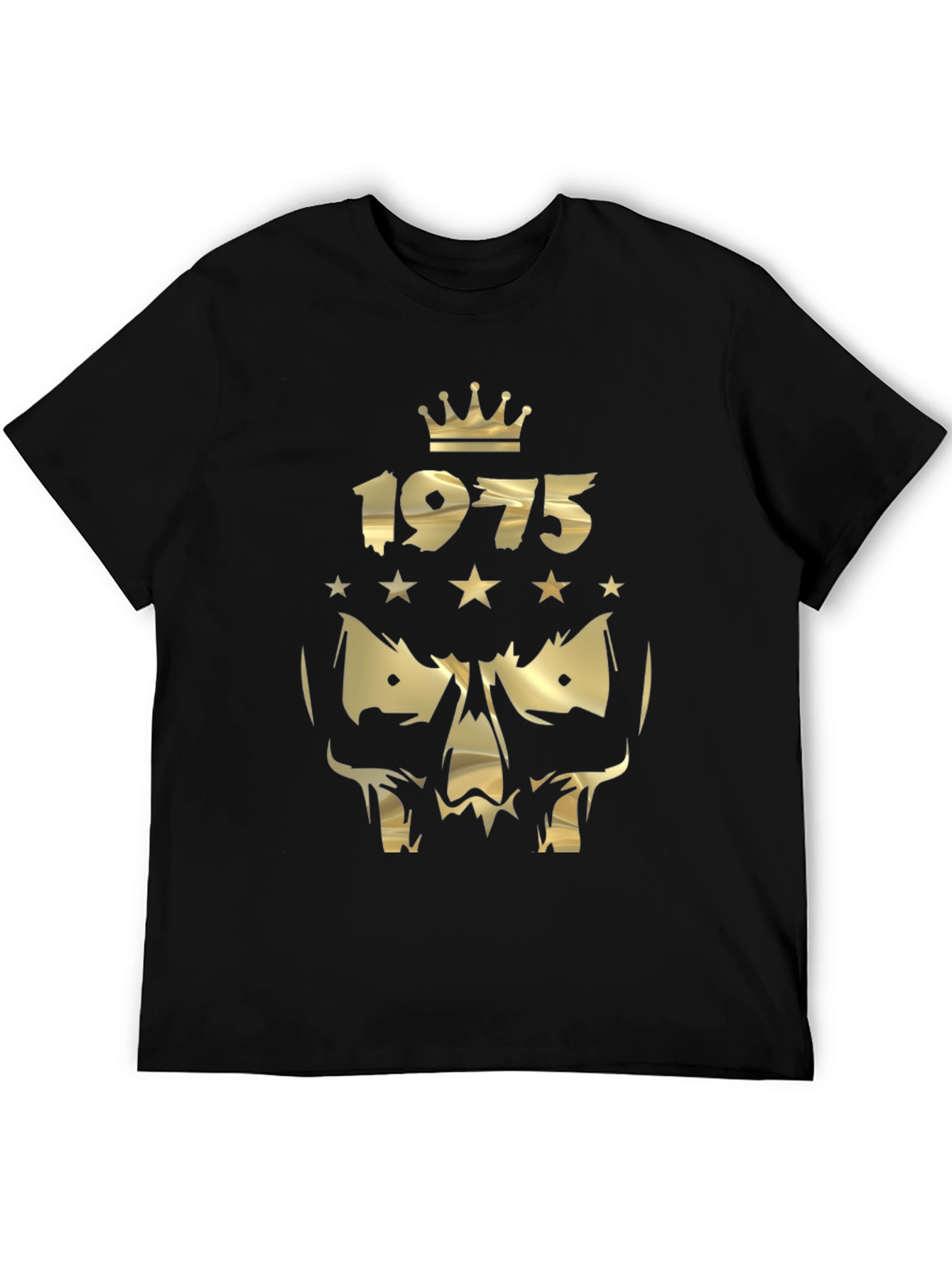 1975 Crown Skull Graphic Black T-Shirt - 5