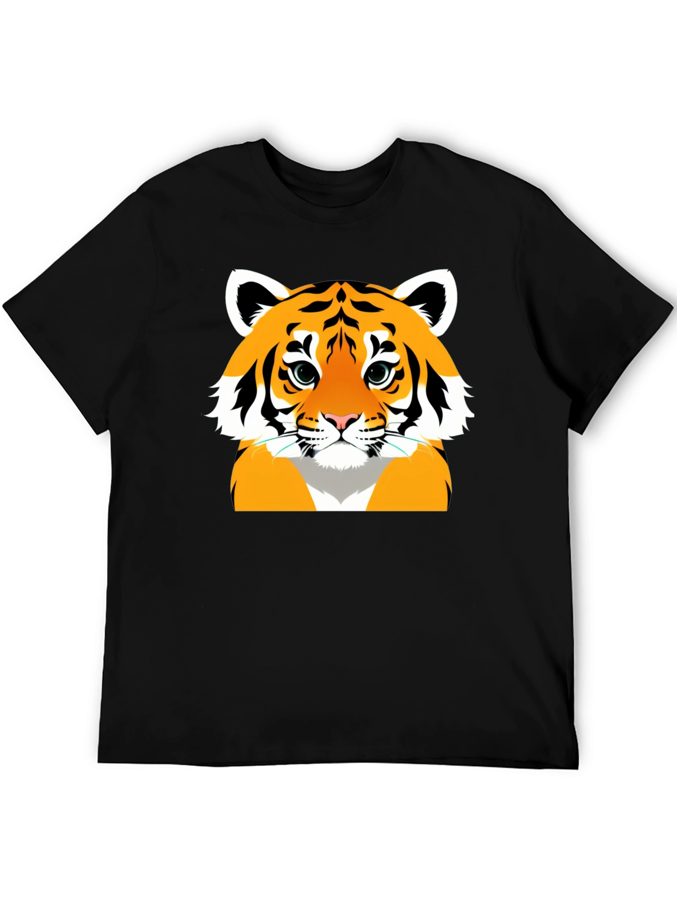 Black Cool Tiger Graphic Tee - Men's Black T-Shirt view 5