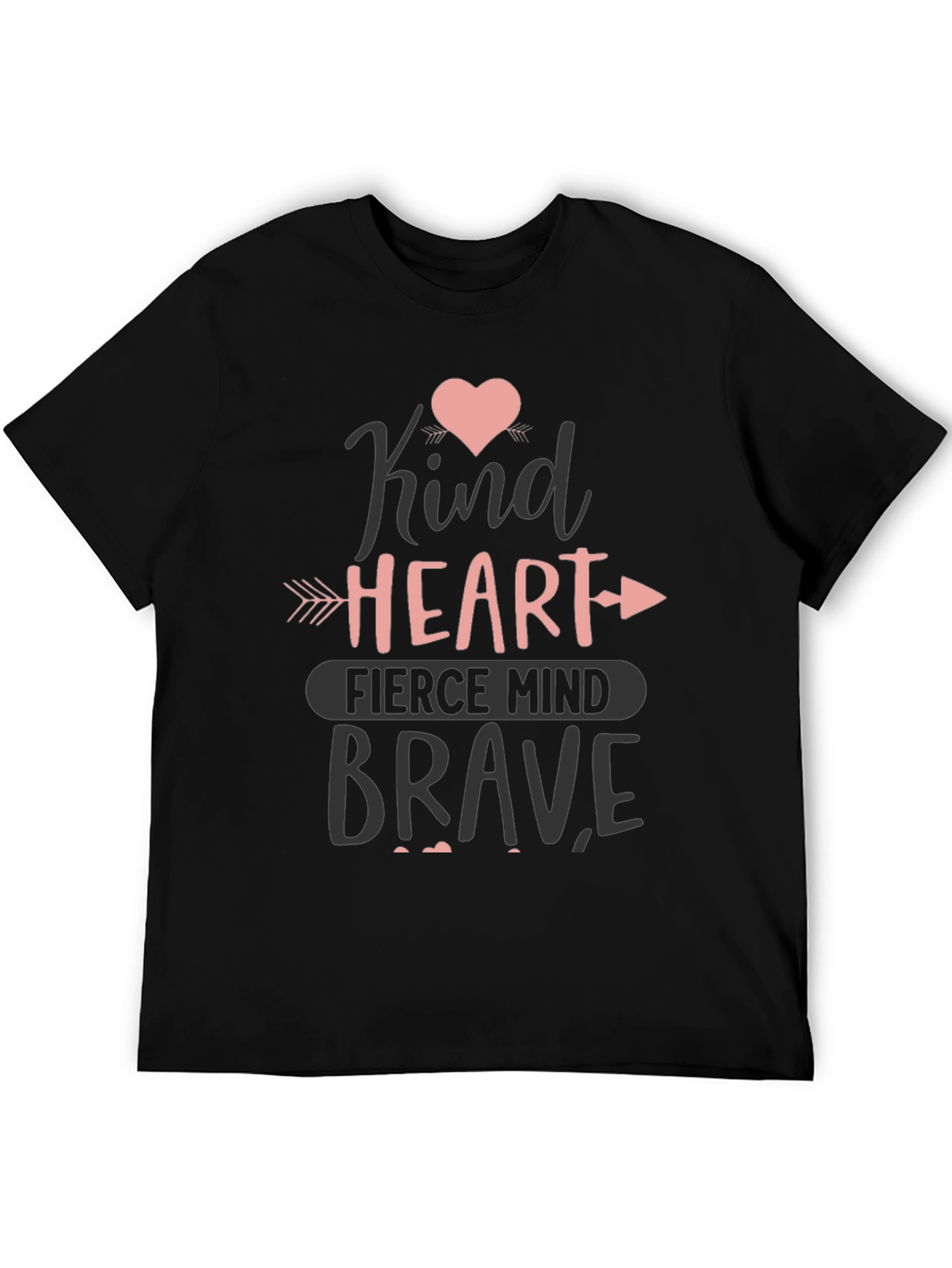 Black Kind Heart Brave Mind Graphic Tee view 5