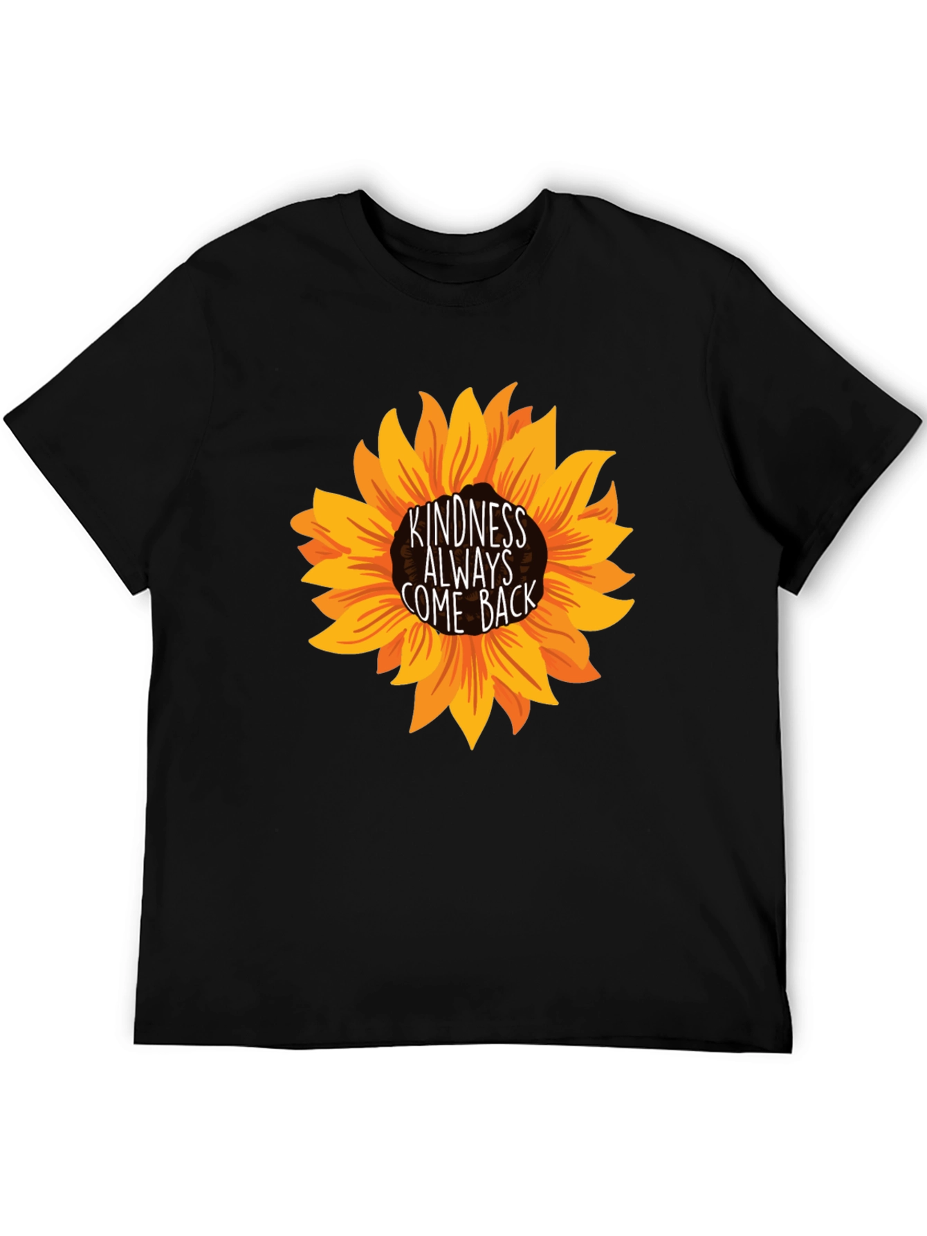 Black Kindness Always Come Back Sunflower T-Shirt view 5