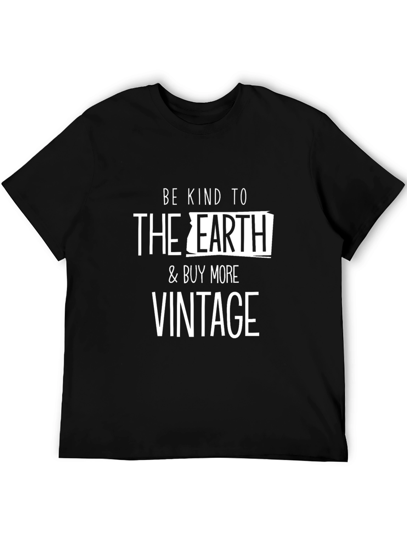 Black Be Kind to The Earth, Buy Vintage Graphic T-Shirt view 5