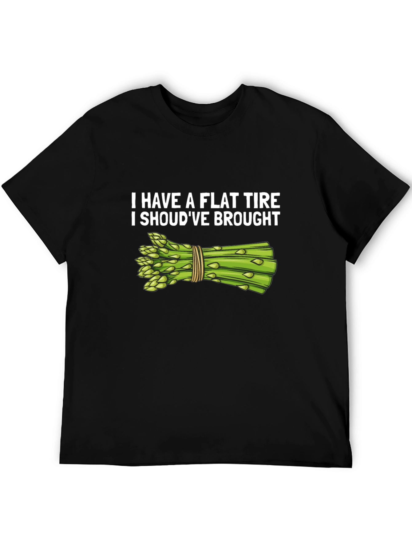 Black Flat Tire Asparagus Humor T-Shirt view 5