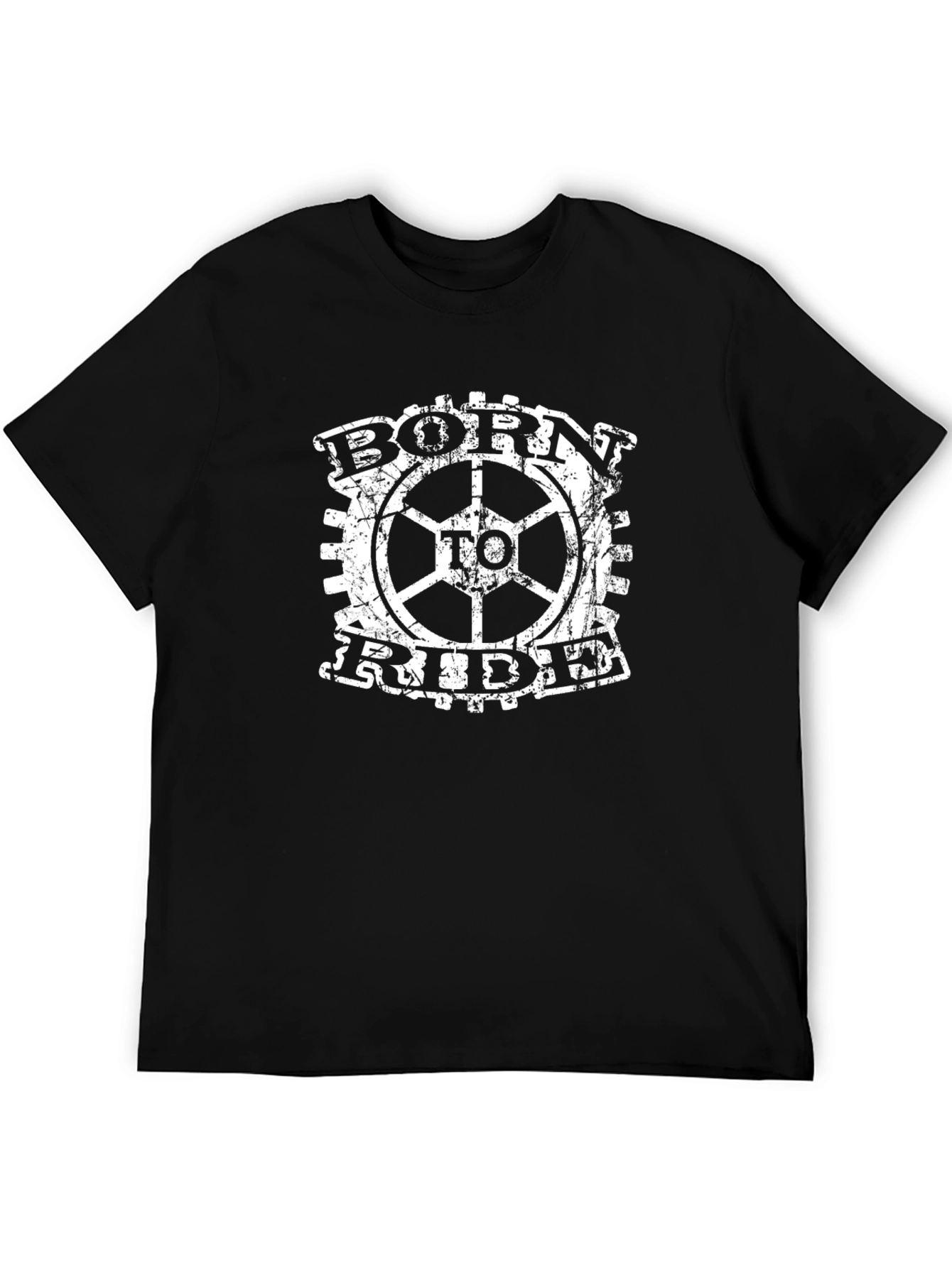 Black Born To Ride Black Graphic Tee view 5