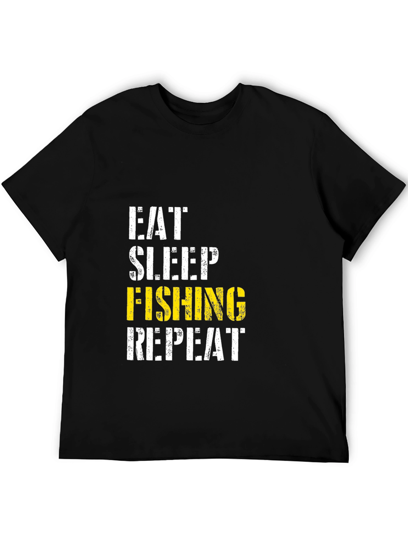 Black Eat Sleep Fishing Repeat - Men's Graphic Tee view 5