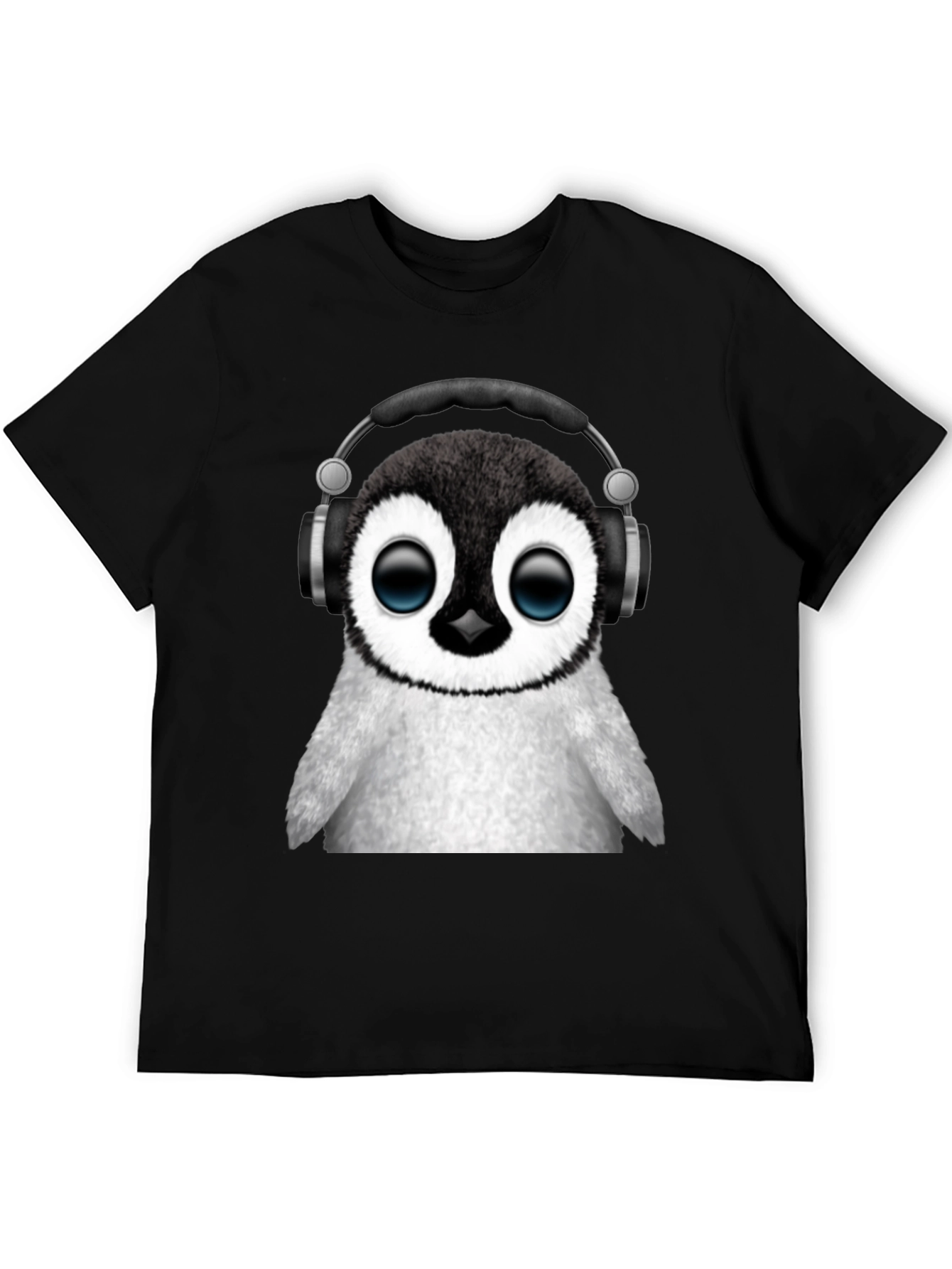 Black Penguin DJ Black T-Shirt - Music Lover Tee view 5