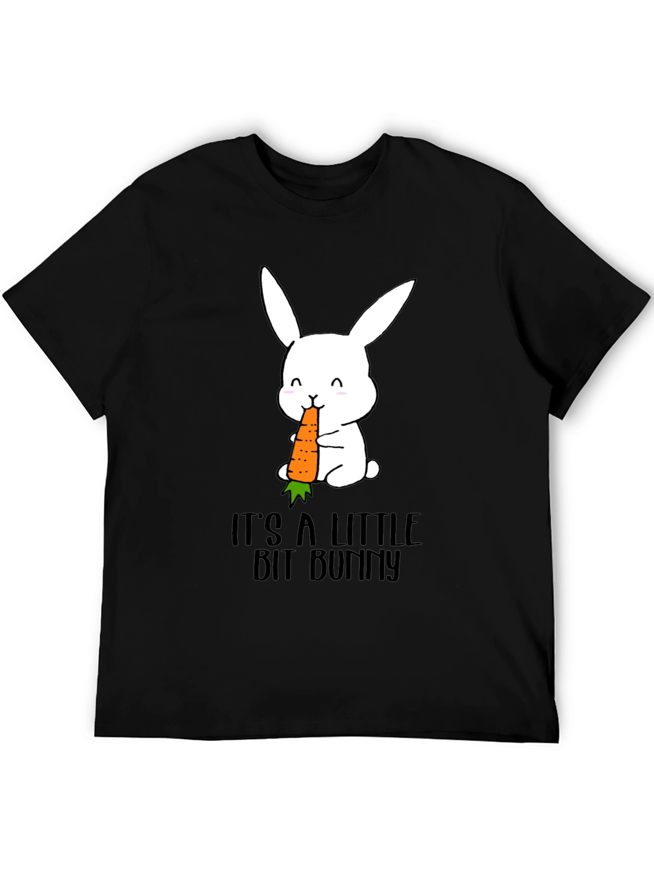 Black It's A Little Bit Bunny T-Shirt view 5