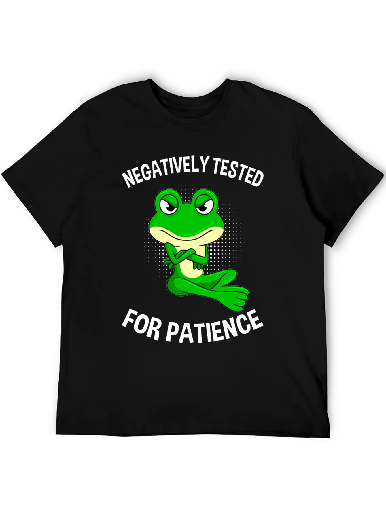 Black Negatively Tested for Patience Frog Graphic Tee view 5