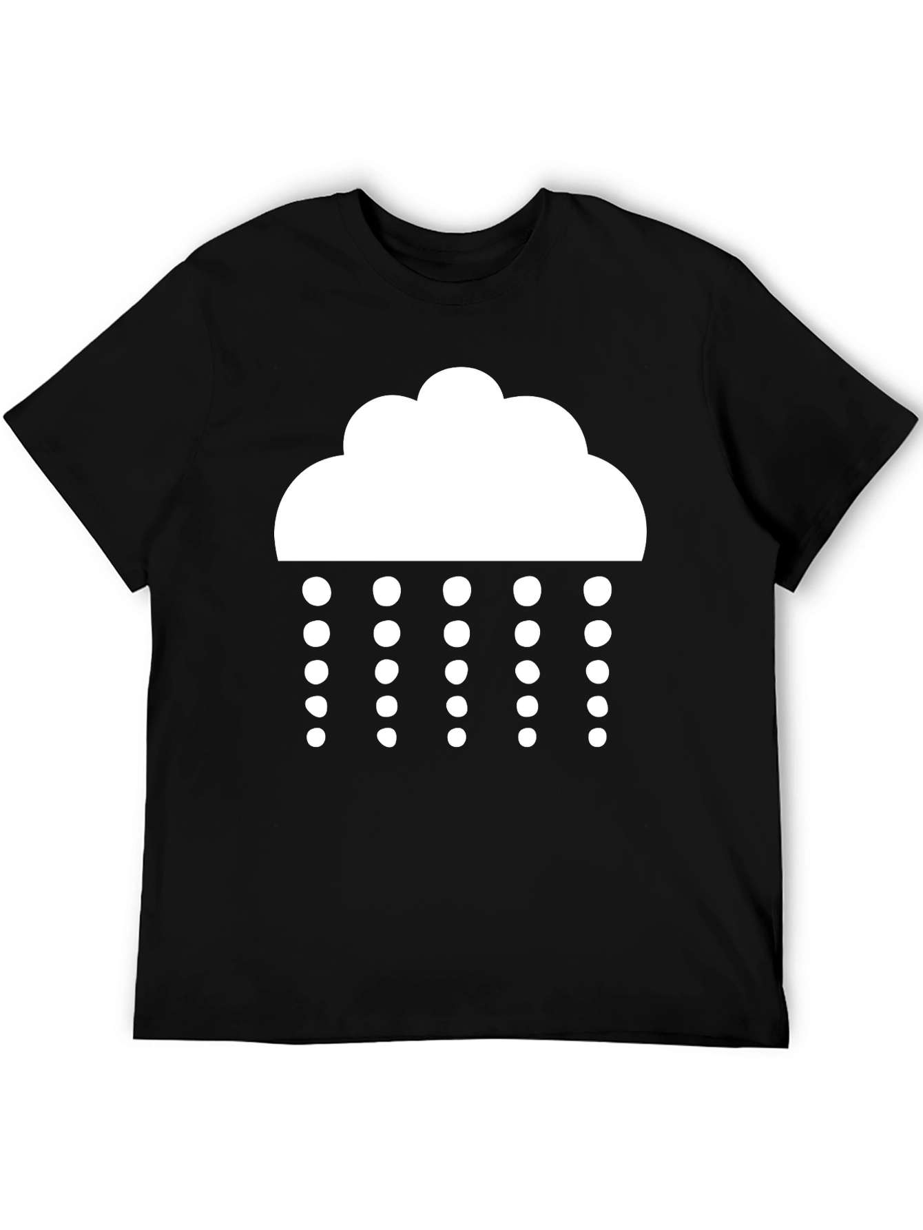 Black Rainy Day Black T-Shirt - Weather Icon Tee view 5