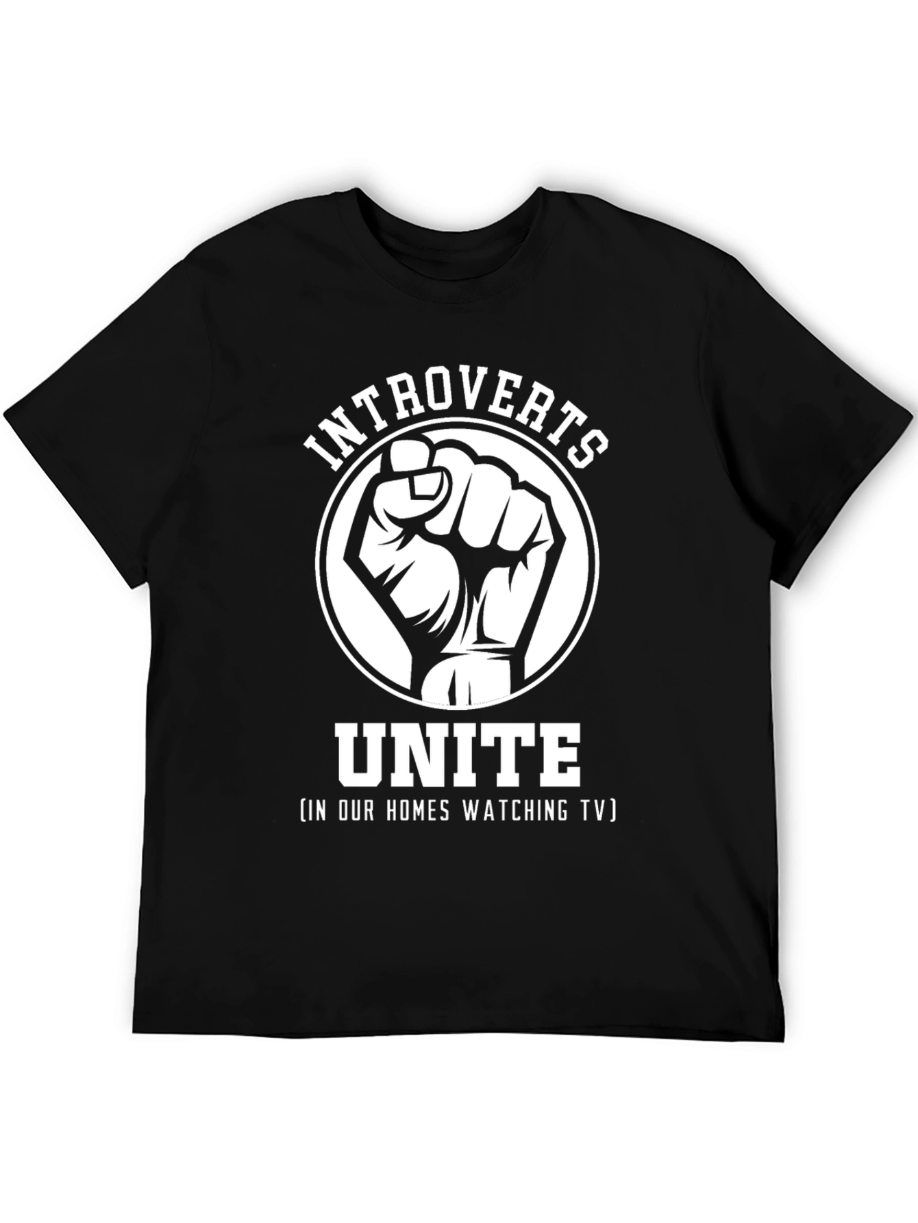 Black Introverts Unite T-Shirt - Funny Social Distancing Tee view 5