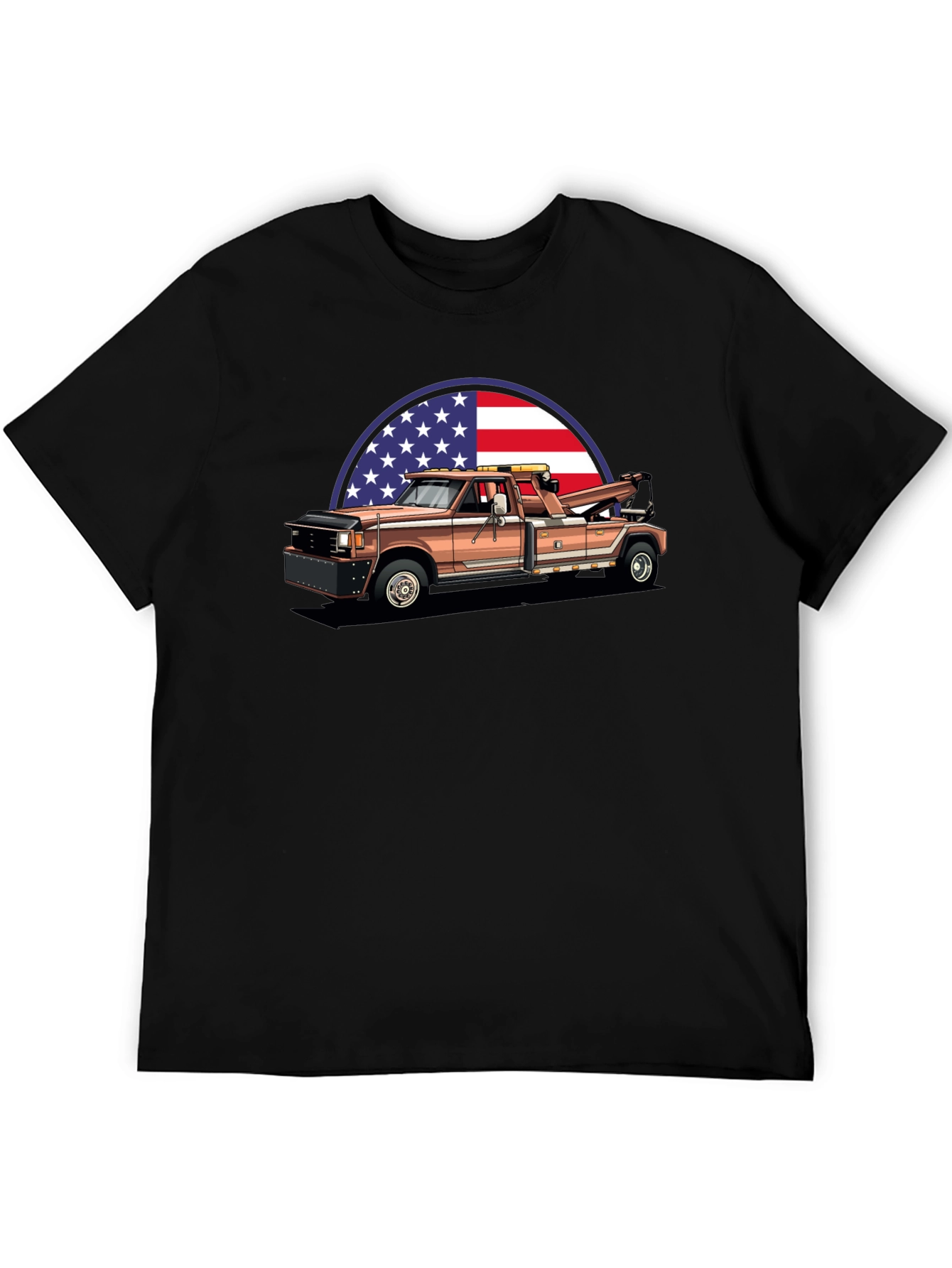 Black American Tow Truck Graphic Tee view 5