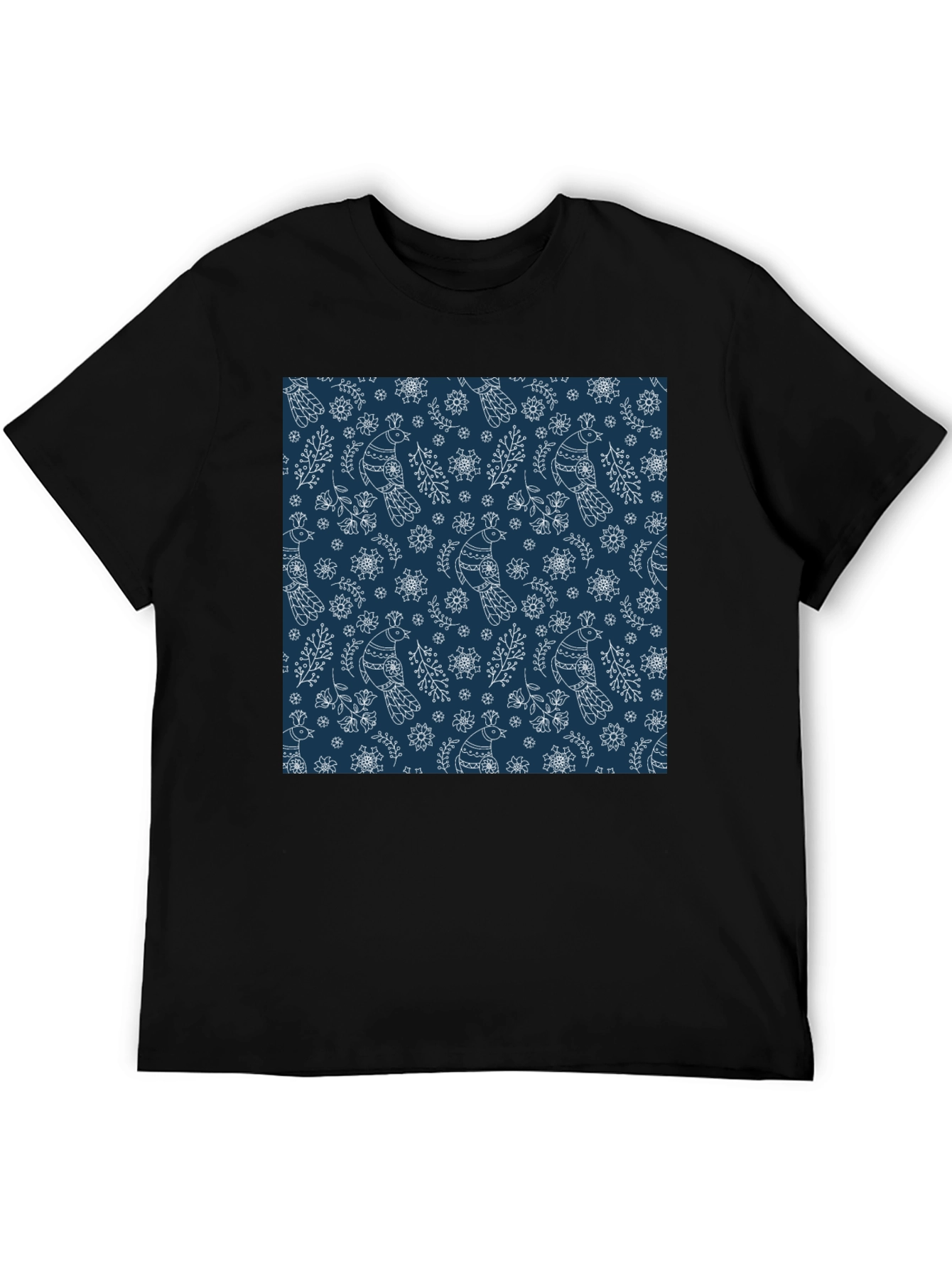 Black Bird & Floral Print Crew Neck Tee view 5
