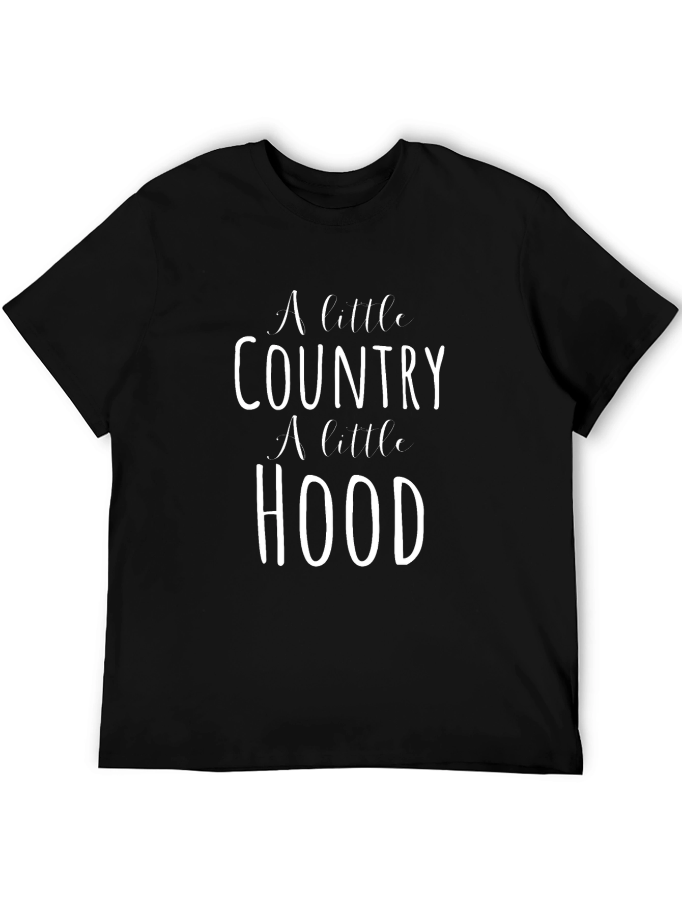 Black Country Hood Graphic Tee - Men's Black T-Shirt view 5