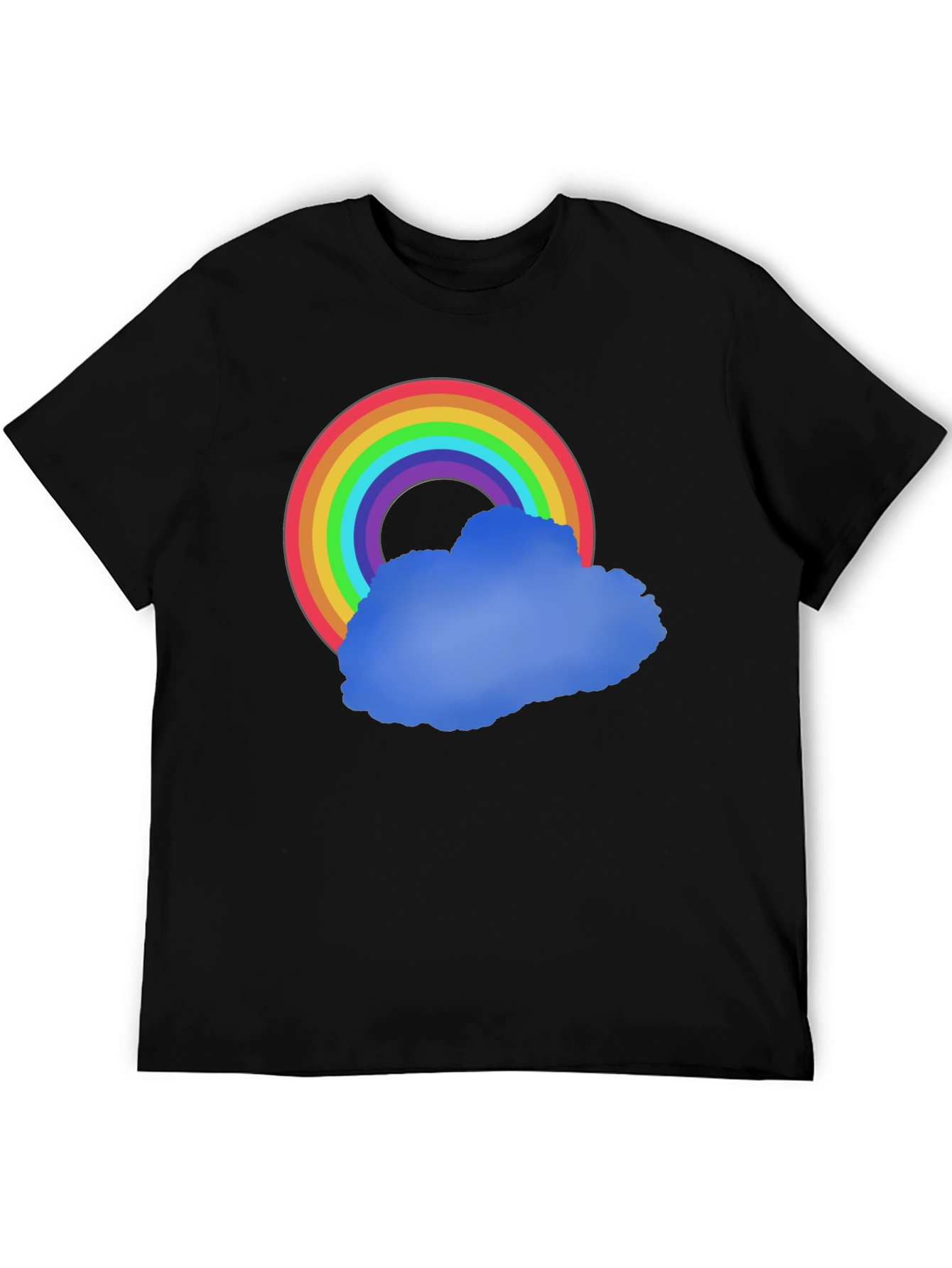 Black Rainbow Cloud Graphic Tee - Black Cotton Comfort view 5