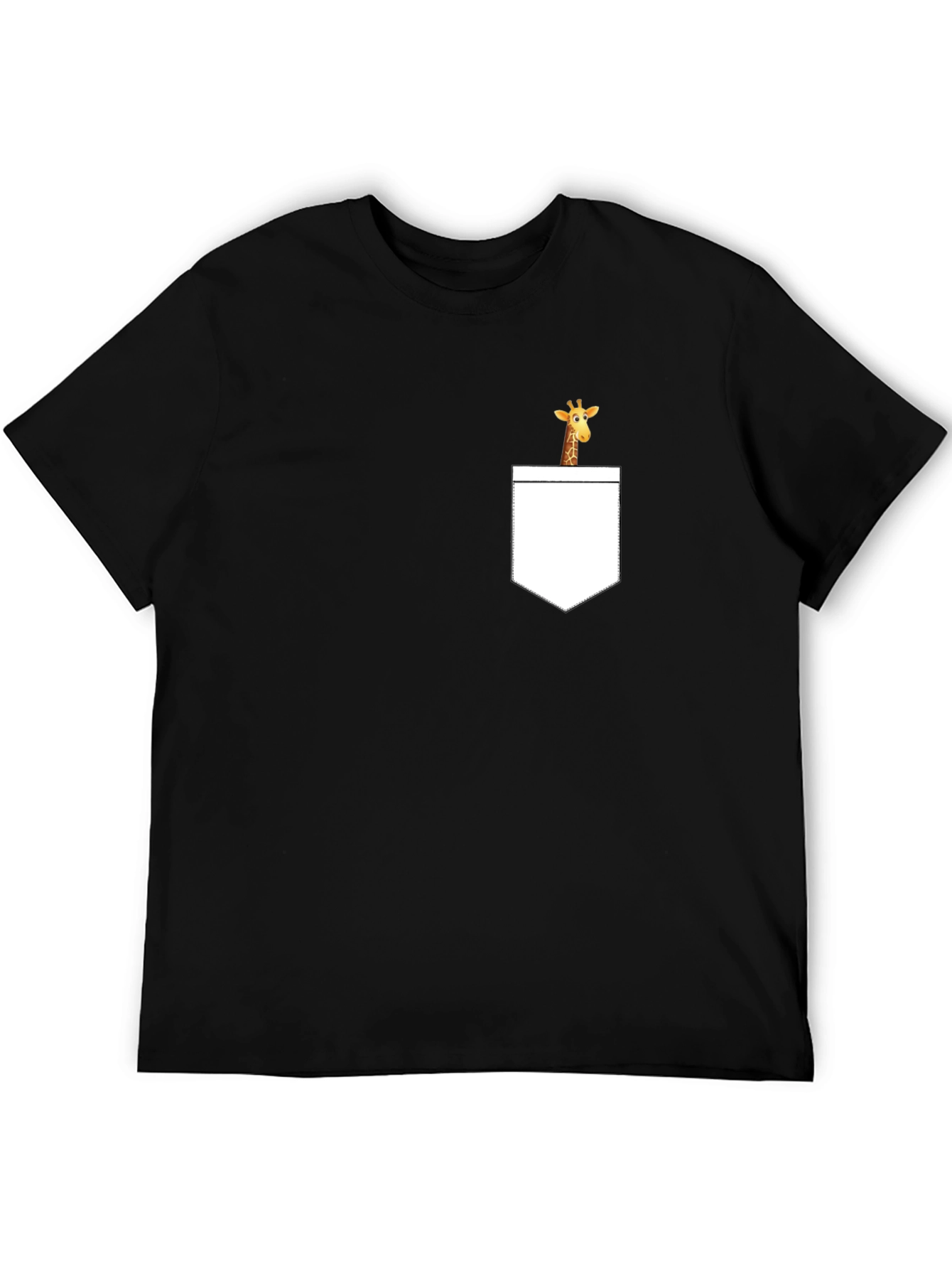 Black Giraffe Pocket Tee - Men's Novelty Graphic T-Shirt view 5