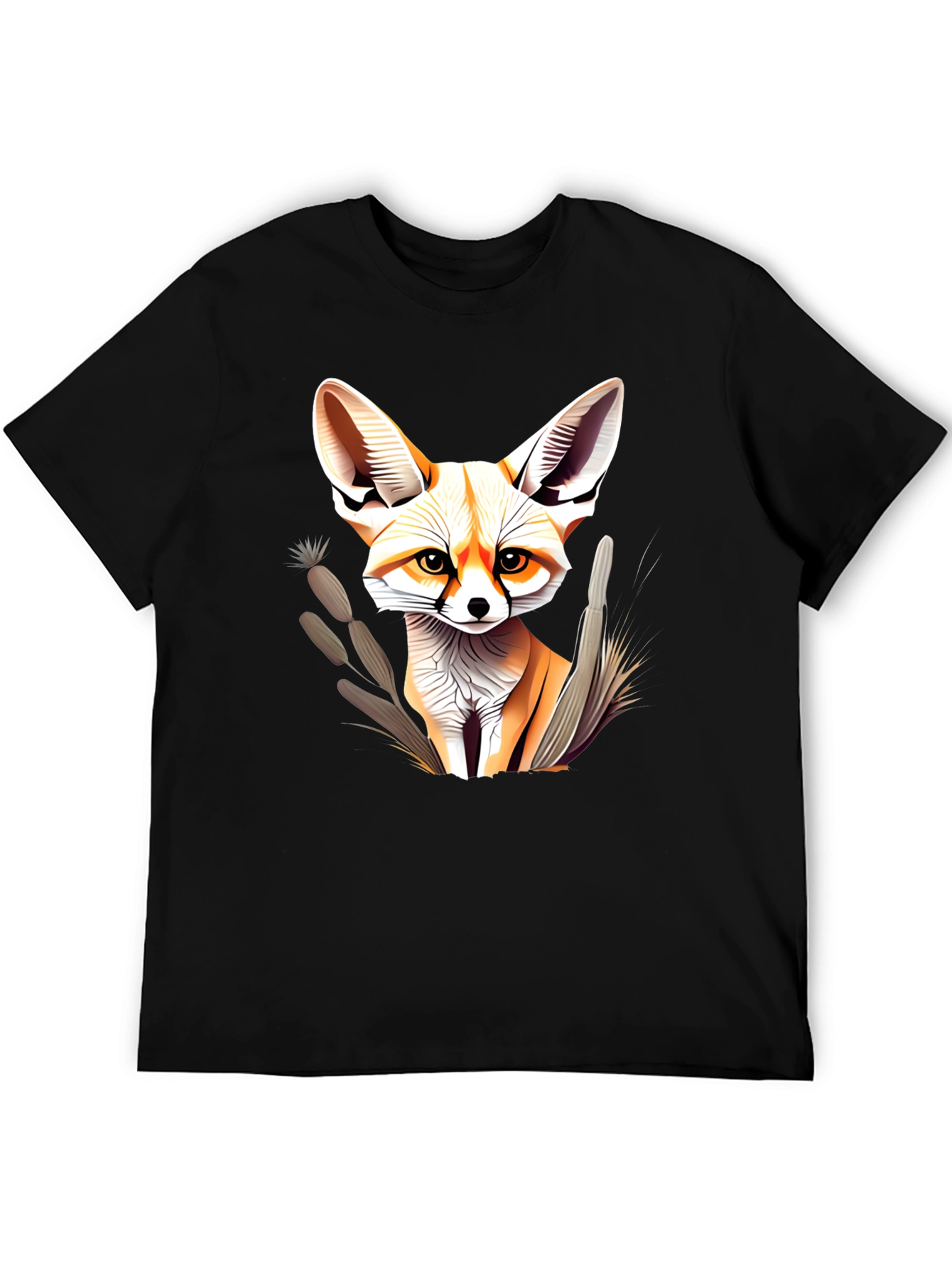 Black Fennec Fox Graphic T-Shirt - Unisex Black Tee view 5