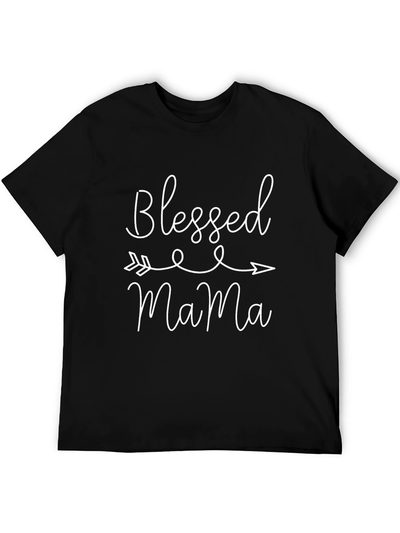 Black Blessed Mama Graphic Tee - Trendy Mom Style view 5