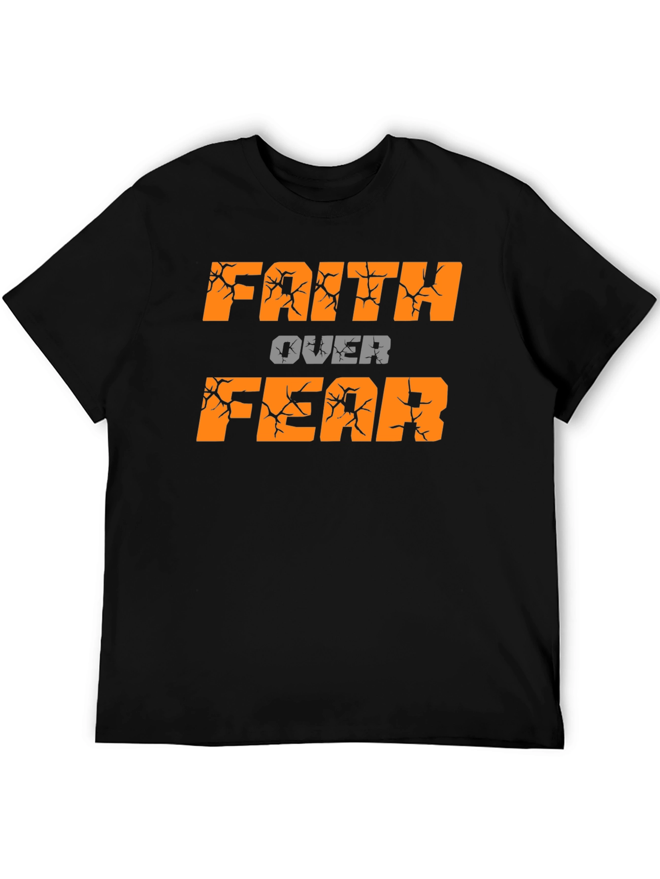Black Faith Over Fear Black T-Shirt view 5