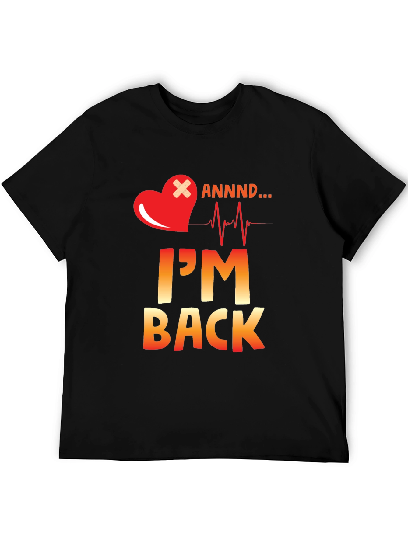 Black I'm Back Heartbeat Graphic Tee view 5