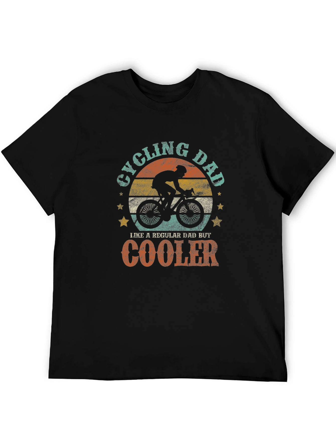 Black Cycling Dad T-Shirt - Retro Design, Cool Father's Day Gift view 5