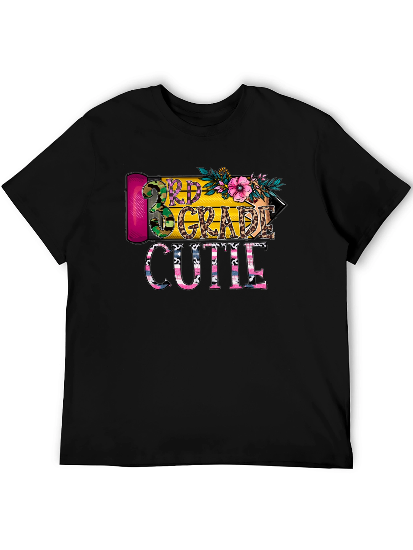 Black 3rd Grade Cutie T-Shirt - Back to School view 5