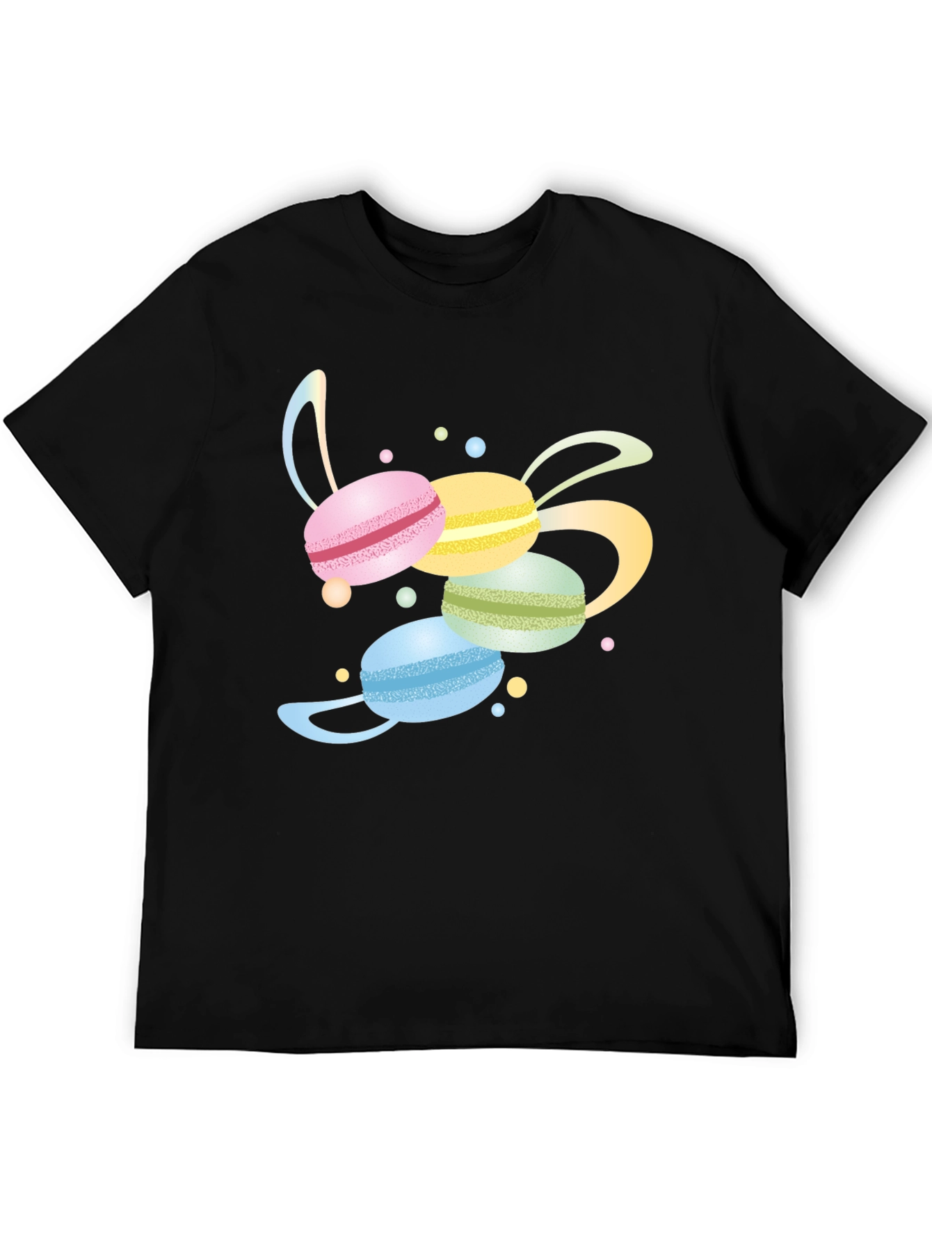 Black Macaron T-Shirt - Sweet Treat Design view 5