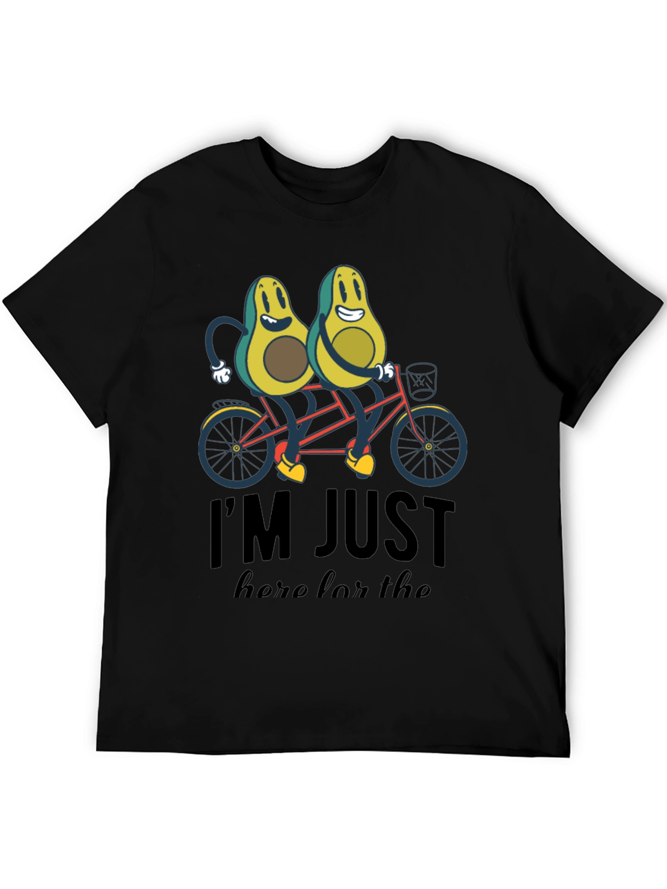 Black Avocado Tandem Bicycle T-Shirt view 5