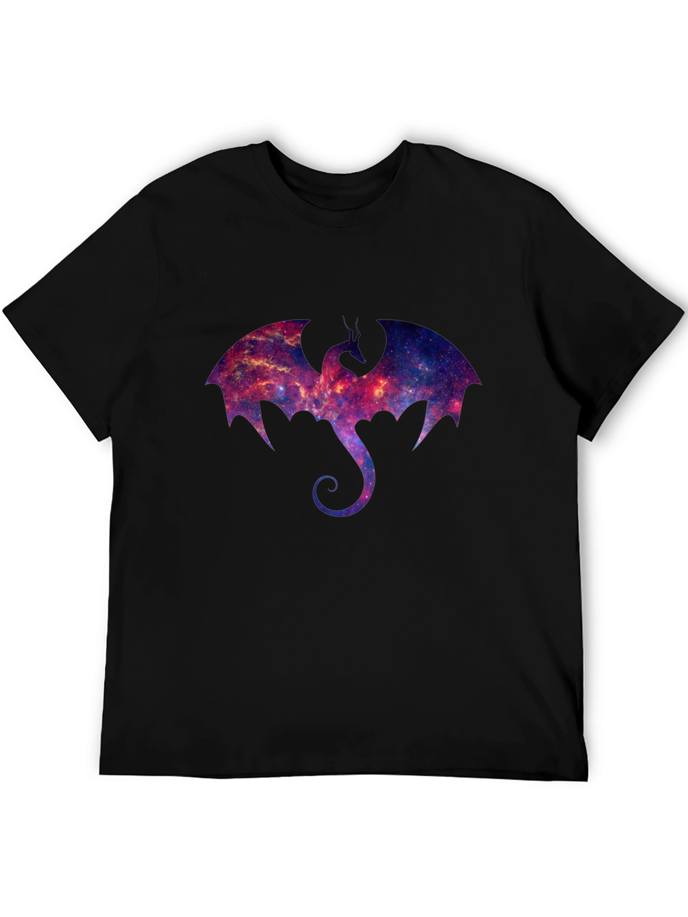 Black Galaxy Dragon Graphic T-Shirt view 5