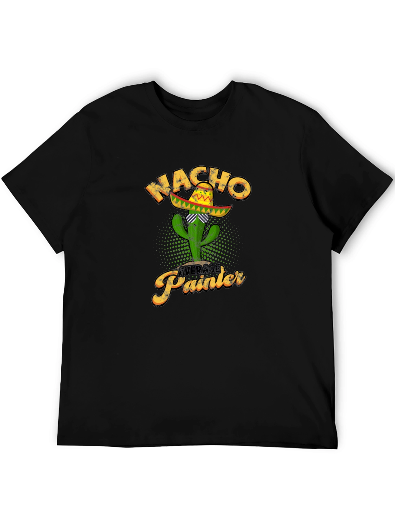 Black Nacho Average Painter Cactus T-Shirt view 5
