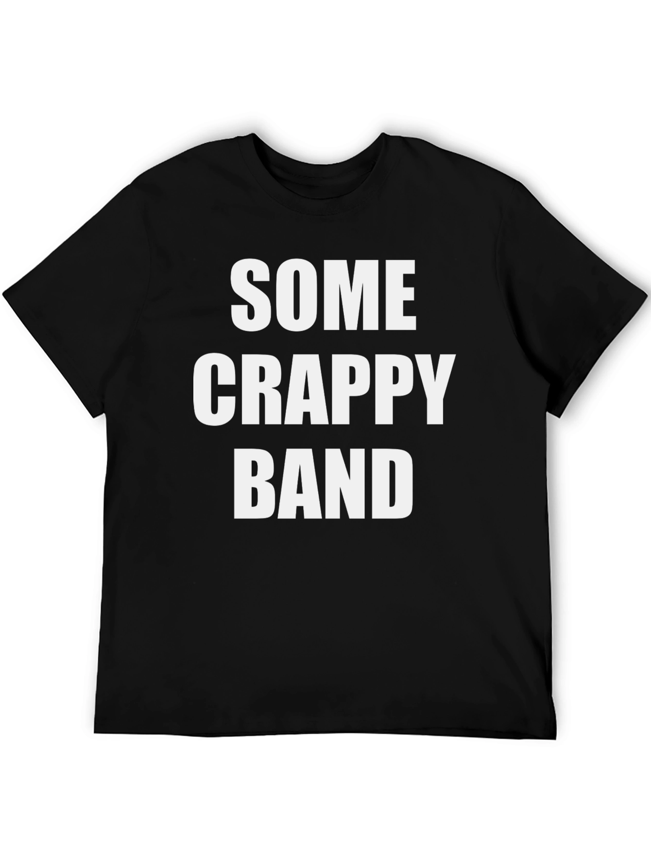 Black Funny 'Some Crappy Band' Black Cotton T-Shirt view 5