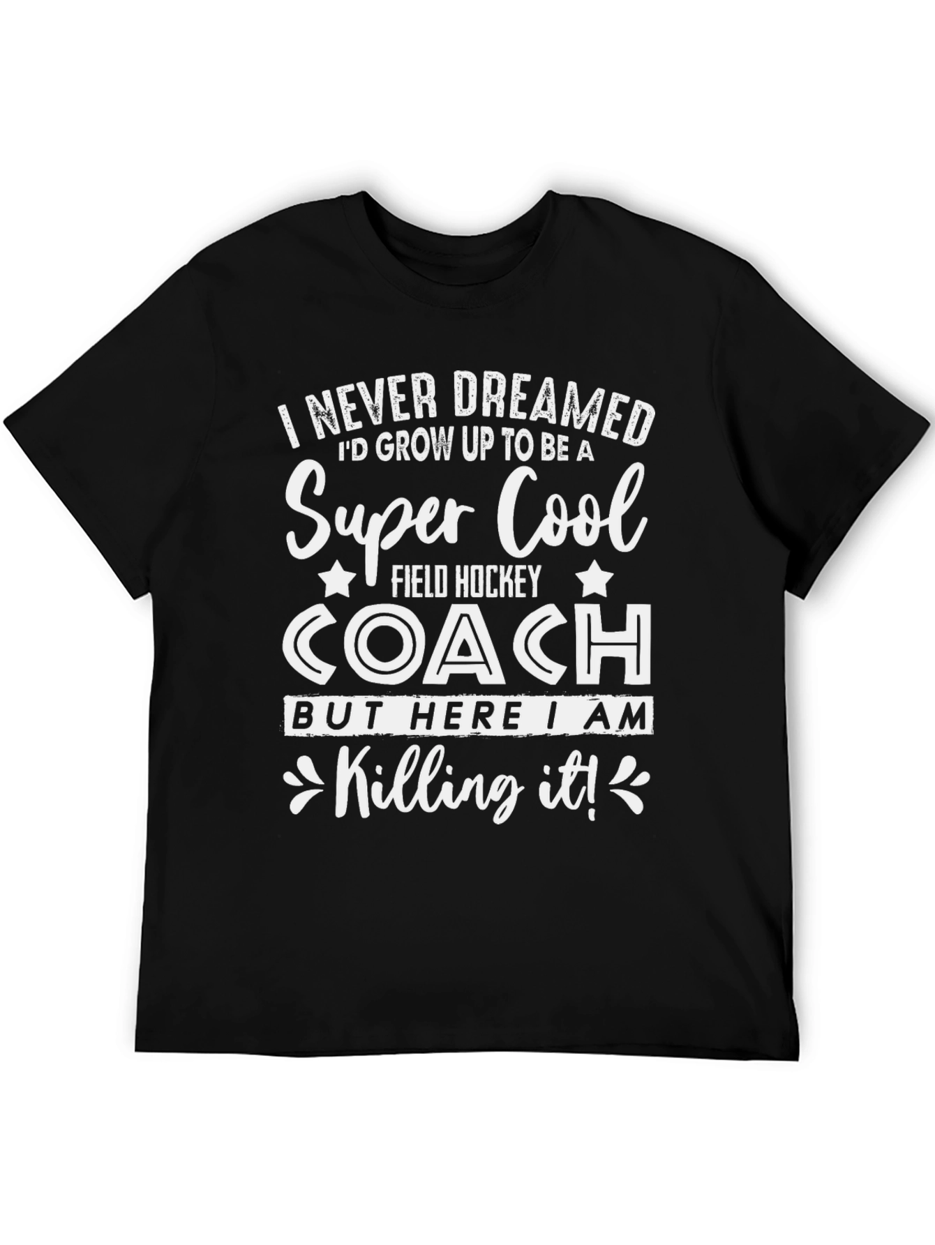 Black Super Cool Field Hockey Coach T-Shirt view 5