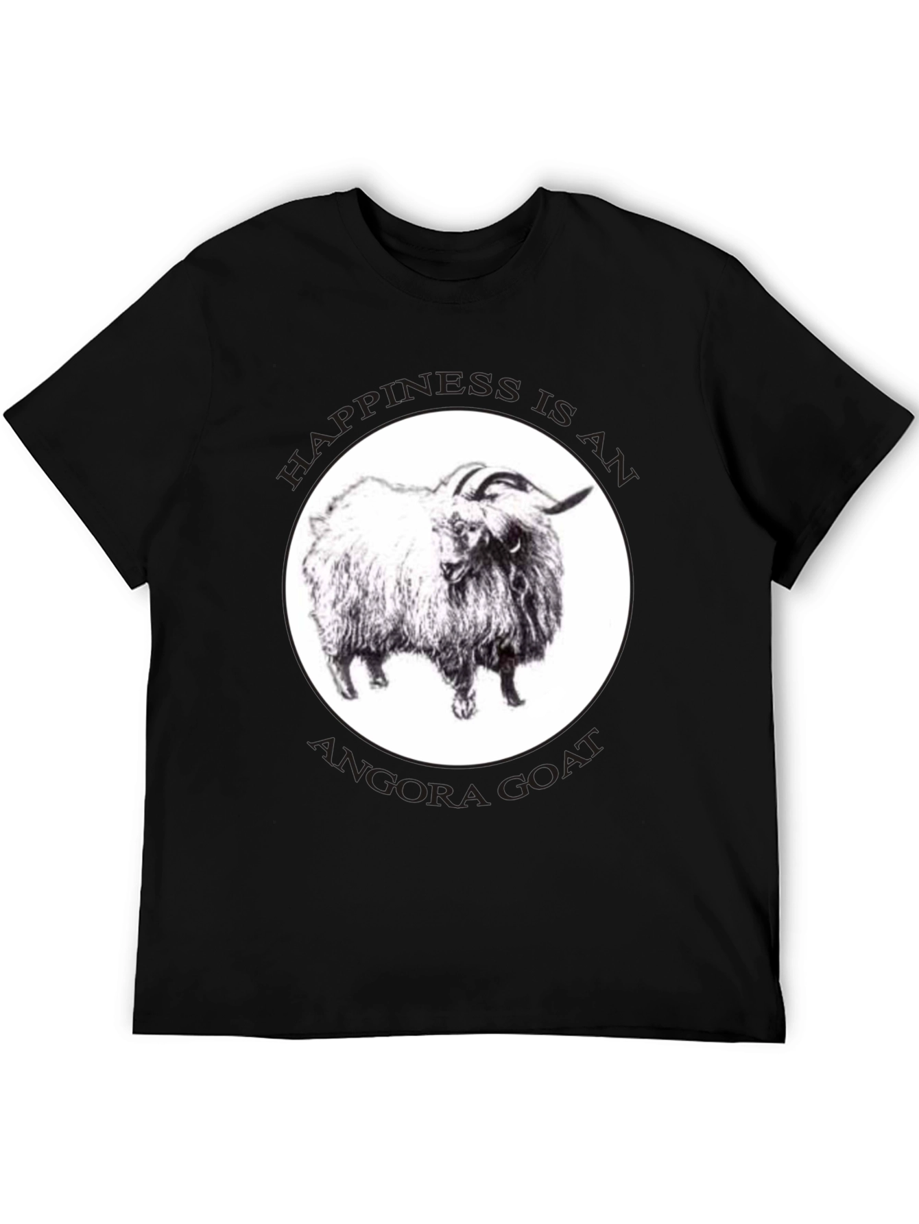 Black Angora Goat Happiness Black T-Shirt view 5