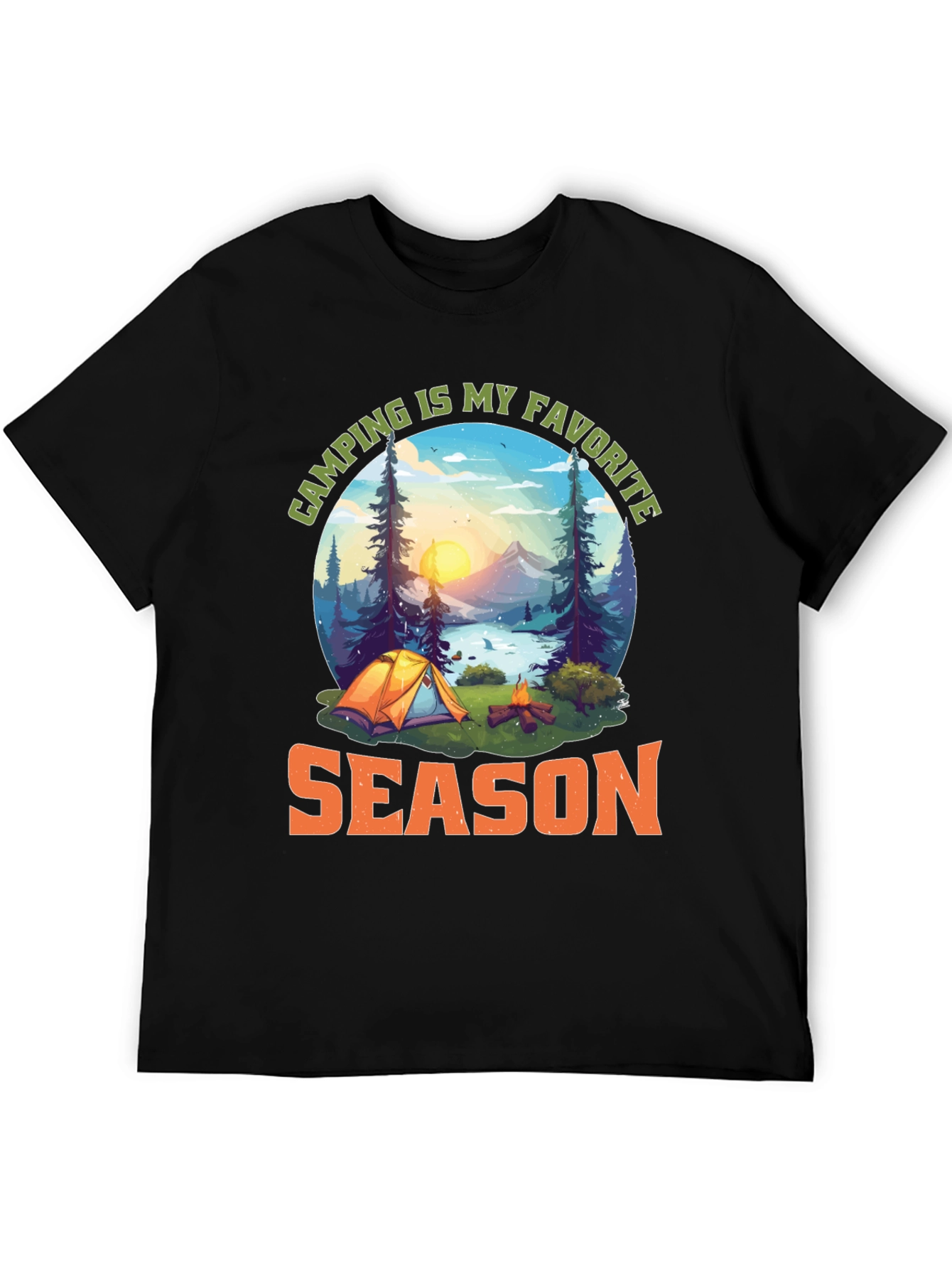 Black Camping Is My Favorite Season Graphic T-Shirt view 5