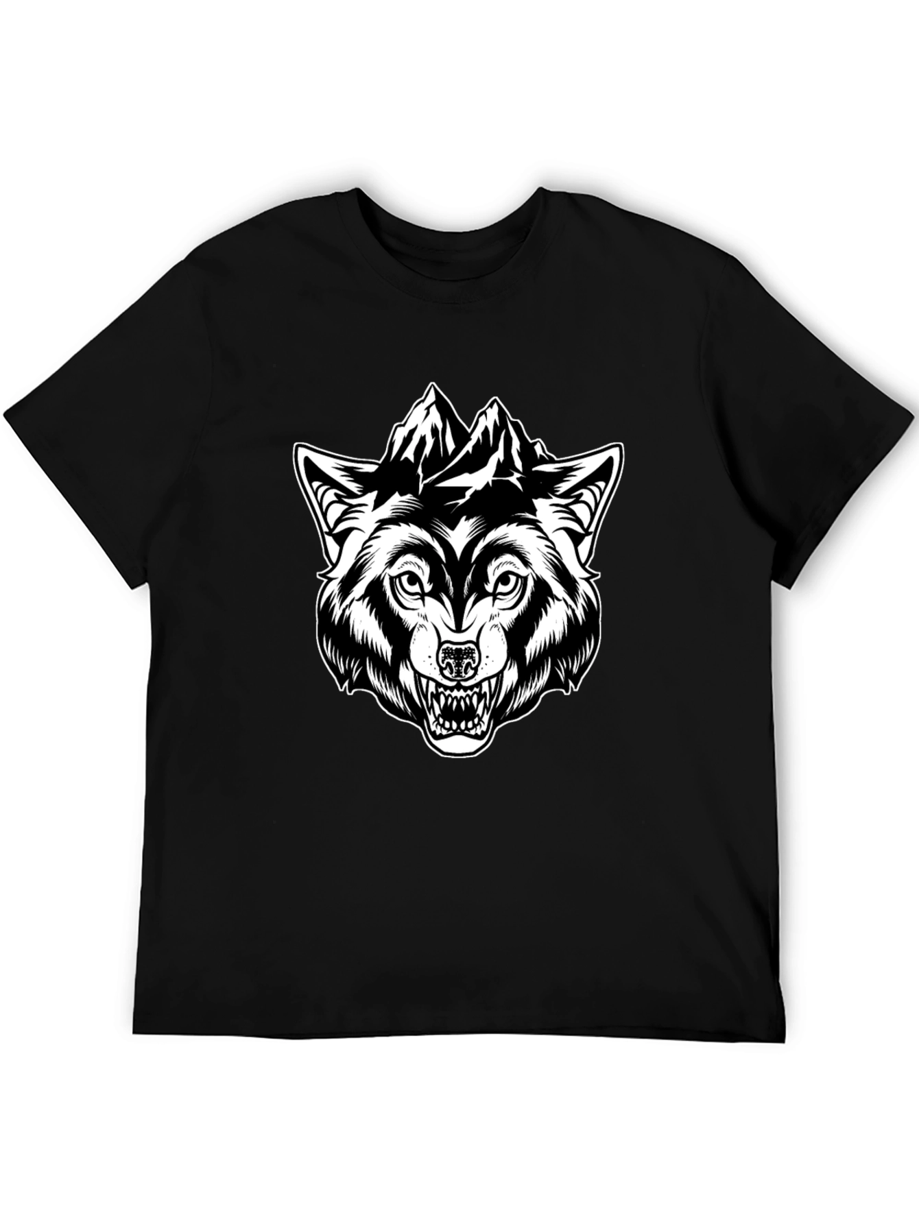 Black Wolf Mountain Graphic Tee - Black view 5