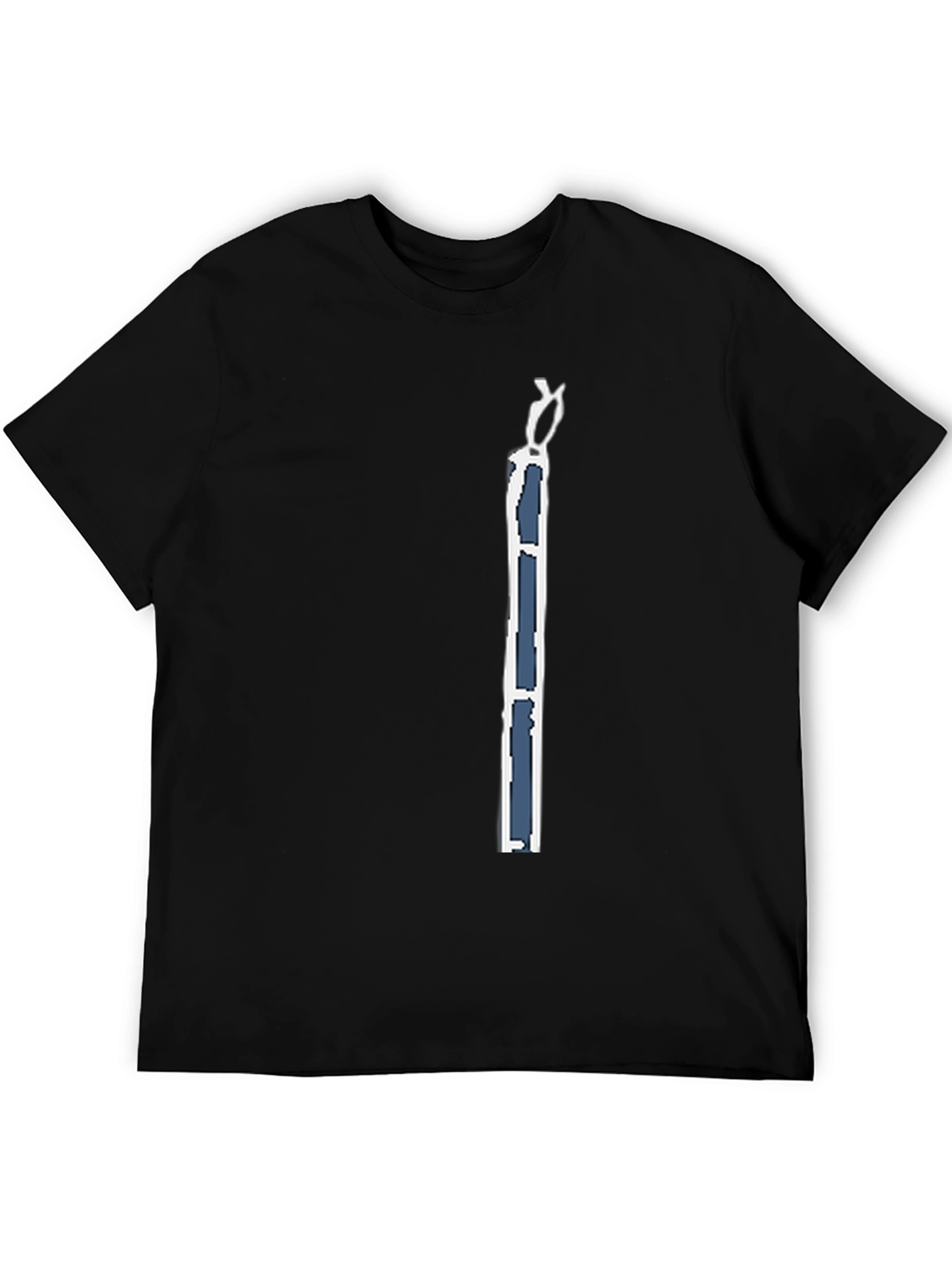 Black Men's Black T-Shirt with Modern Art Graphic view 5