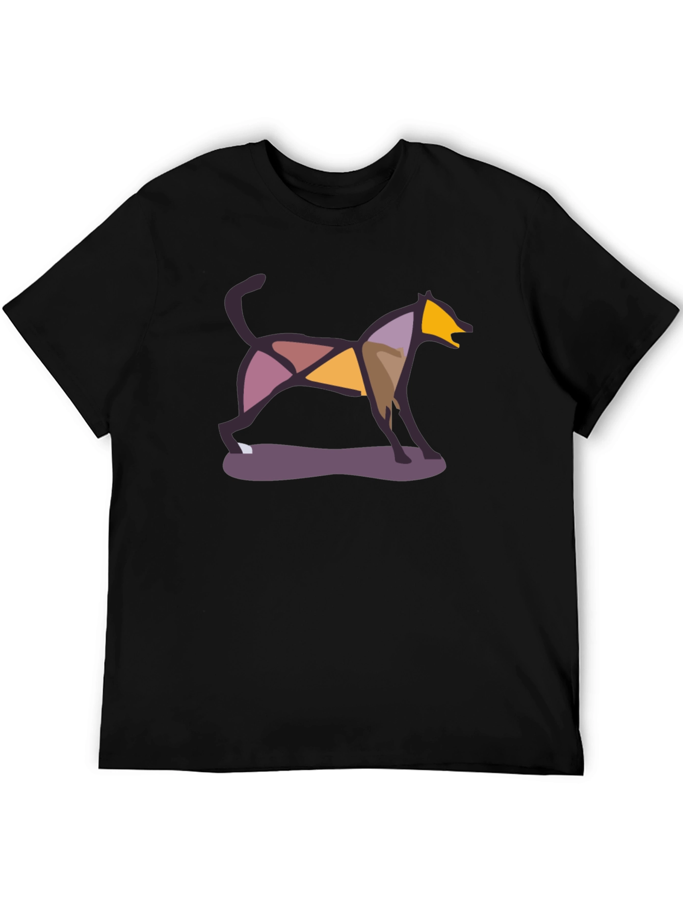 Black Abstract Dog Graphic Tee - Modern Art Shirt view 5