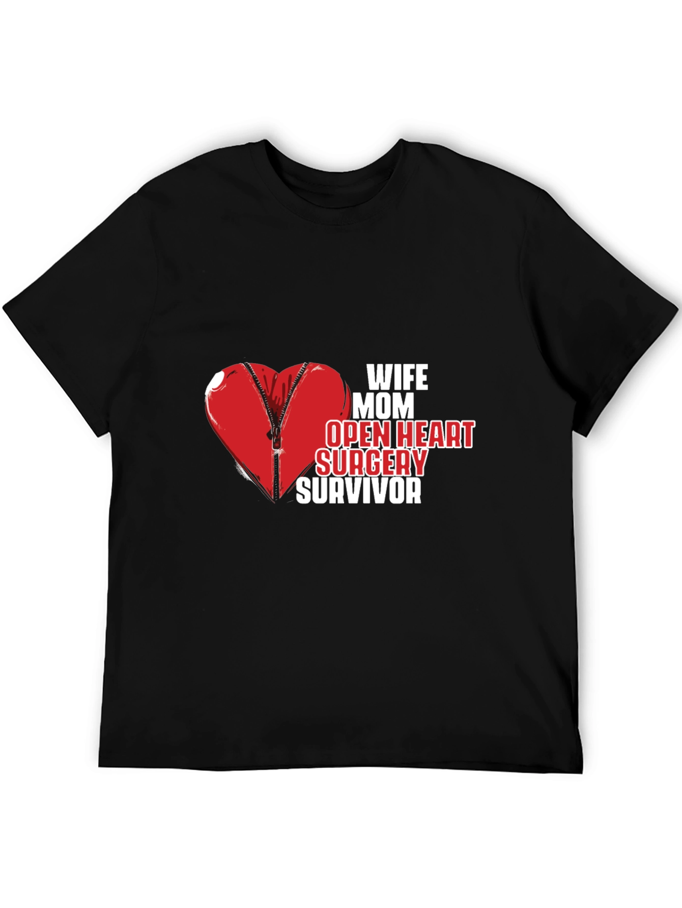 Wife Mom Open Heart Surgery Survivor Tee - 5