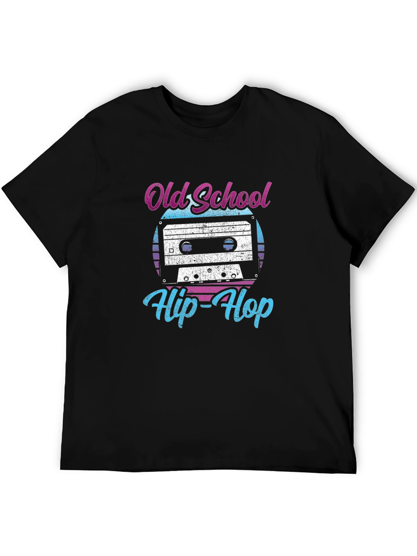 Black Old School Hip-Hop Cassette Tape T-Shirt view 5