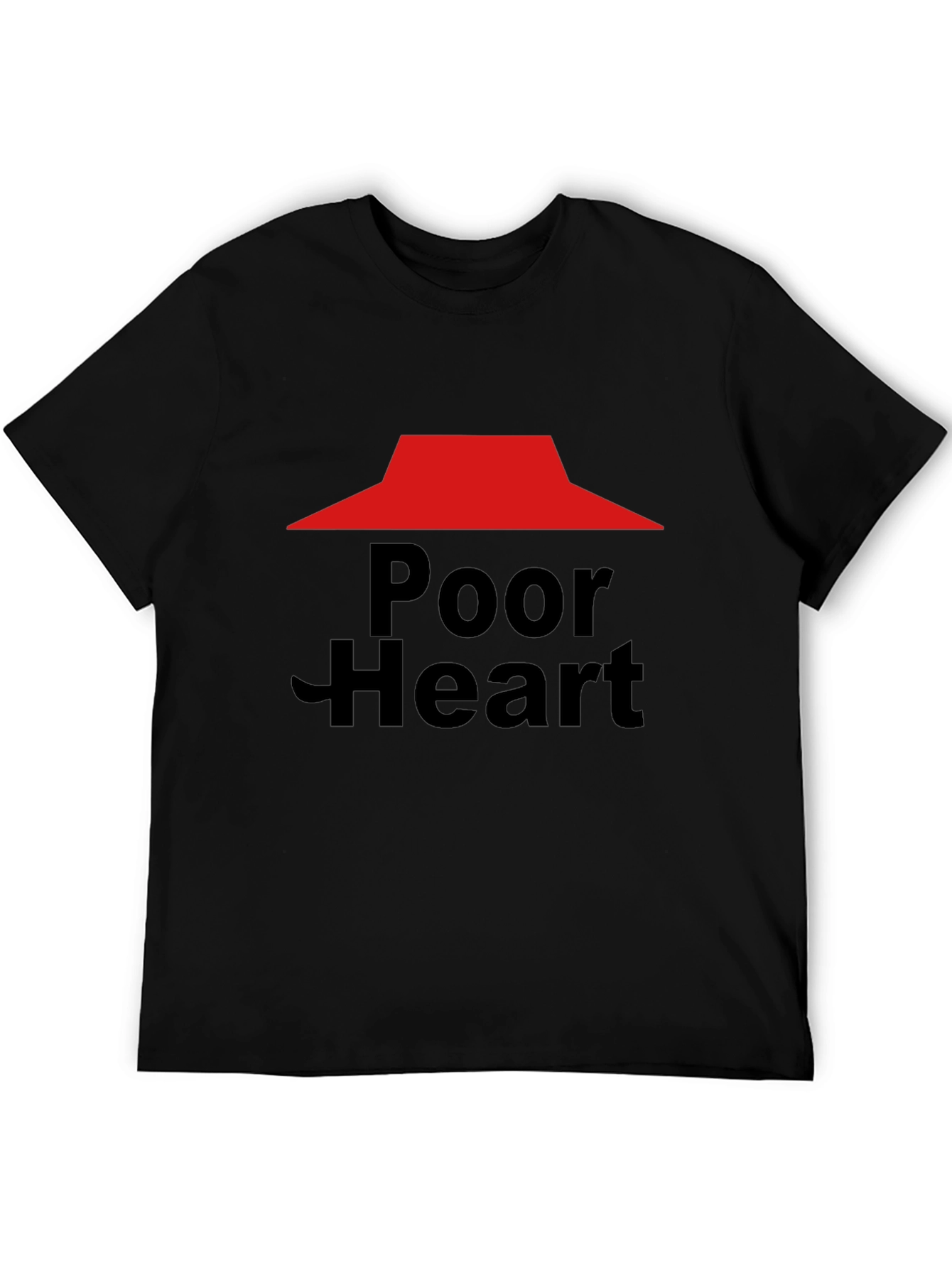 Black Poor Heart Funny Graphic T-Shirt view 5