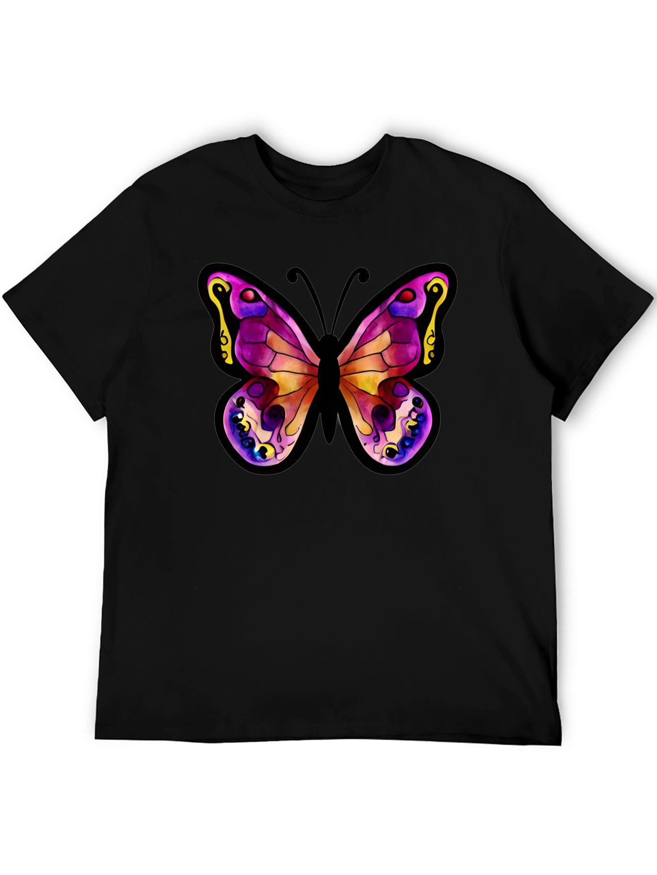 Black Butterfly Graphic Tee - Stylish Black Cotton Shirt view 5