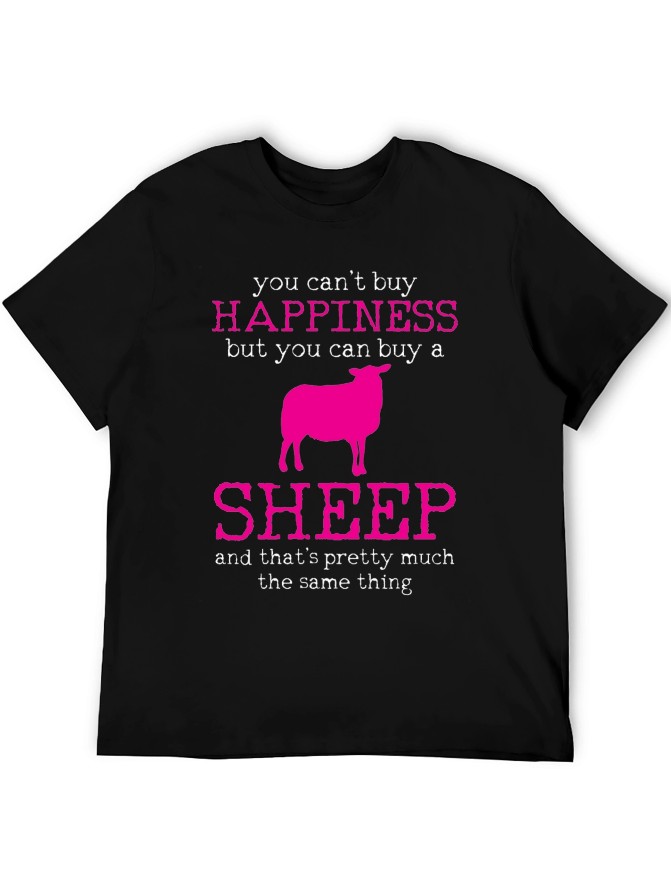 Black Happiness Sheep Graphic Tee view 5