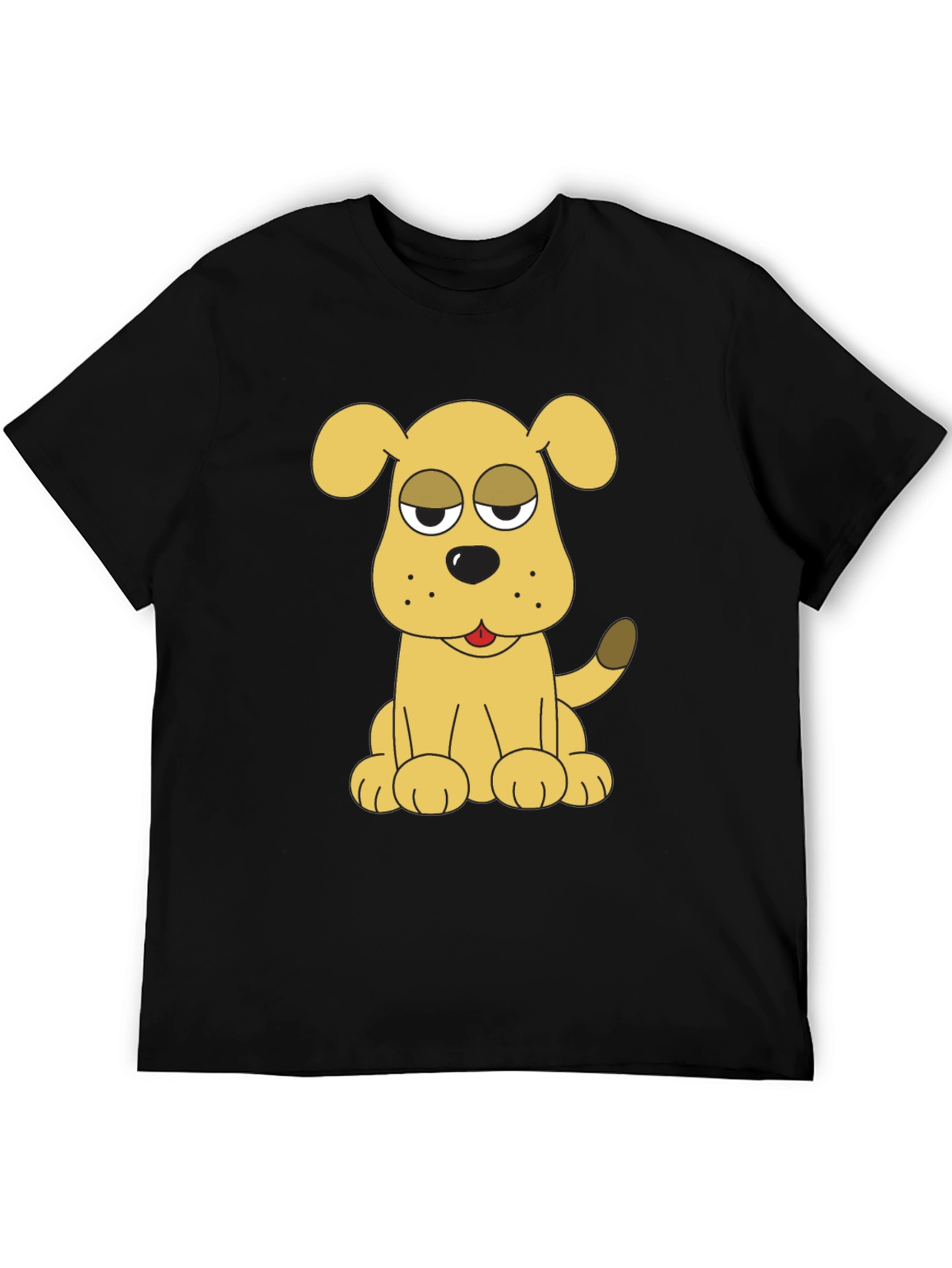 Black Dog Cartoon Black T-Shirt view 5