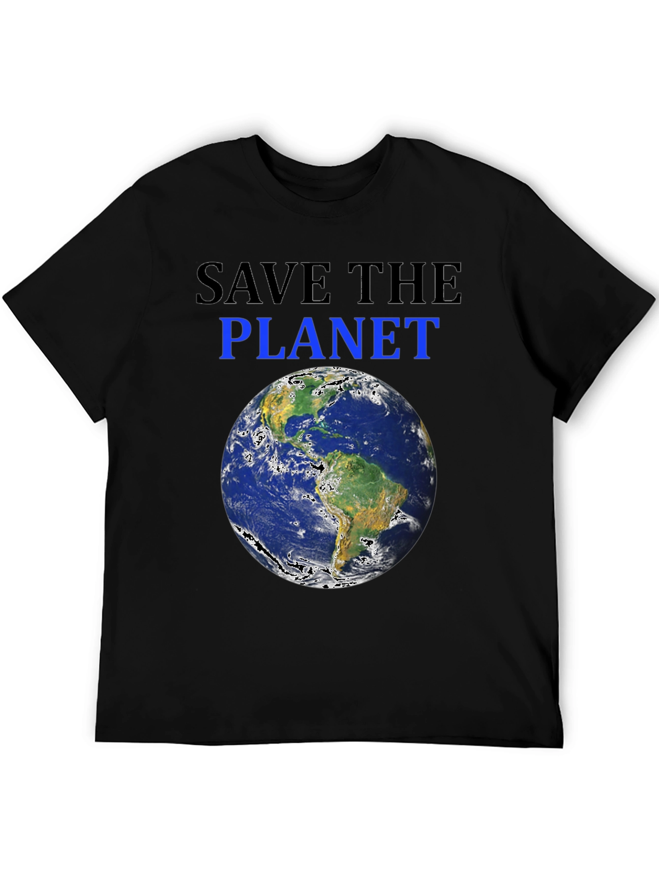 Black Save the Planet Earth Graphic T-Shirt view 5