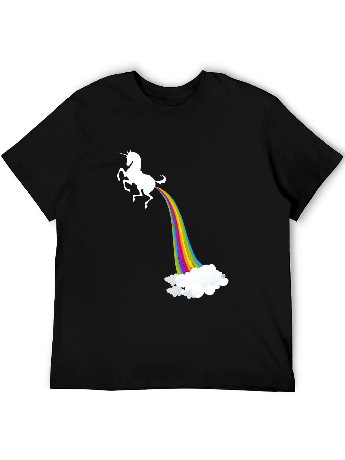 Black Unicorn Rainbow Poop T-Shirt view 5