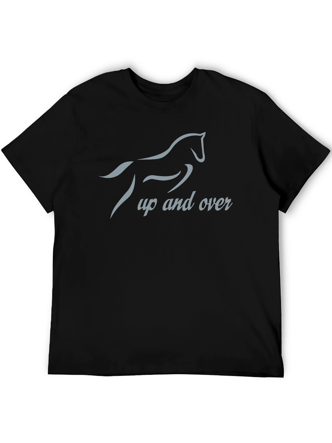 Black Up and Over Horse Graphic Tee view 5